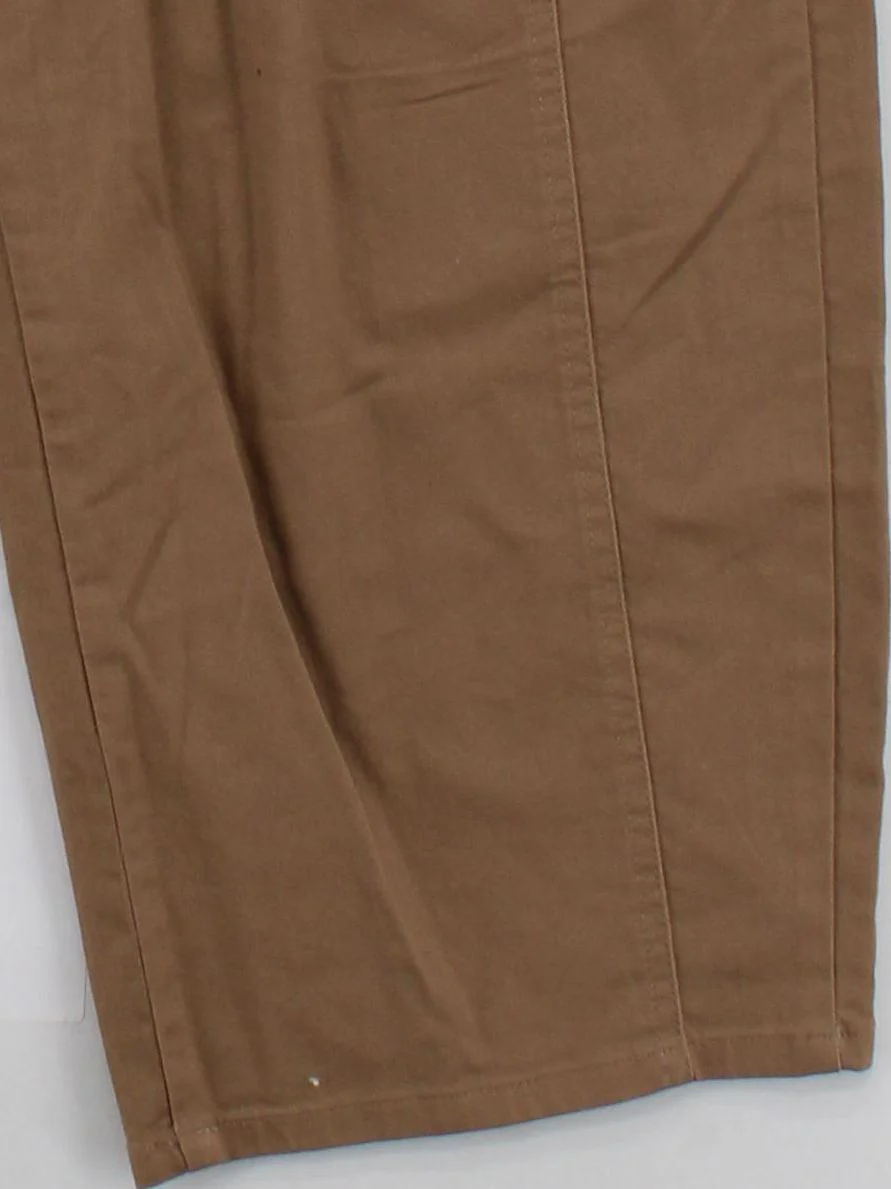 Uniqlo Women's Trousers XS Brown Cotton with Elastane, Polyester Cropped - Image 4