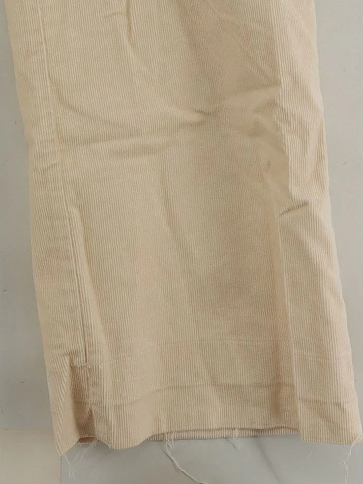 Uniqlo Women's Trousers XS Cream Cotton with Elastane Wide-Leg Chino - Image 4