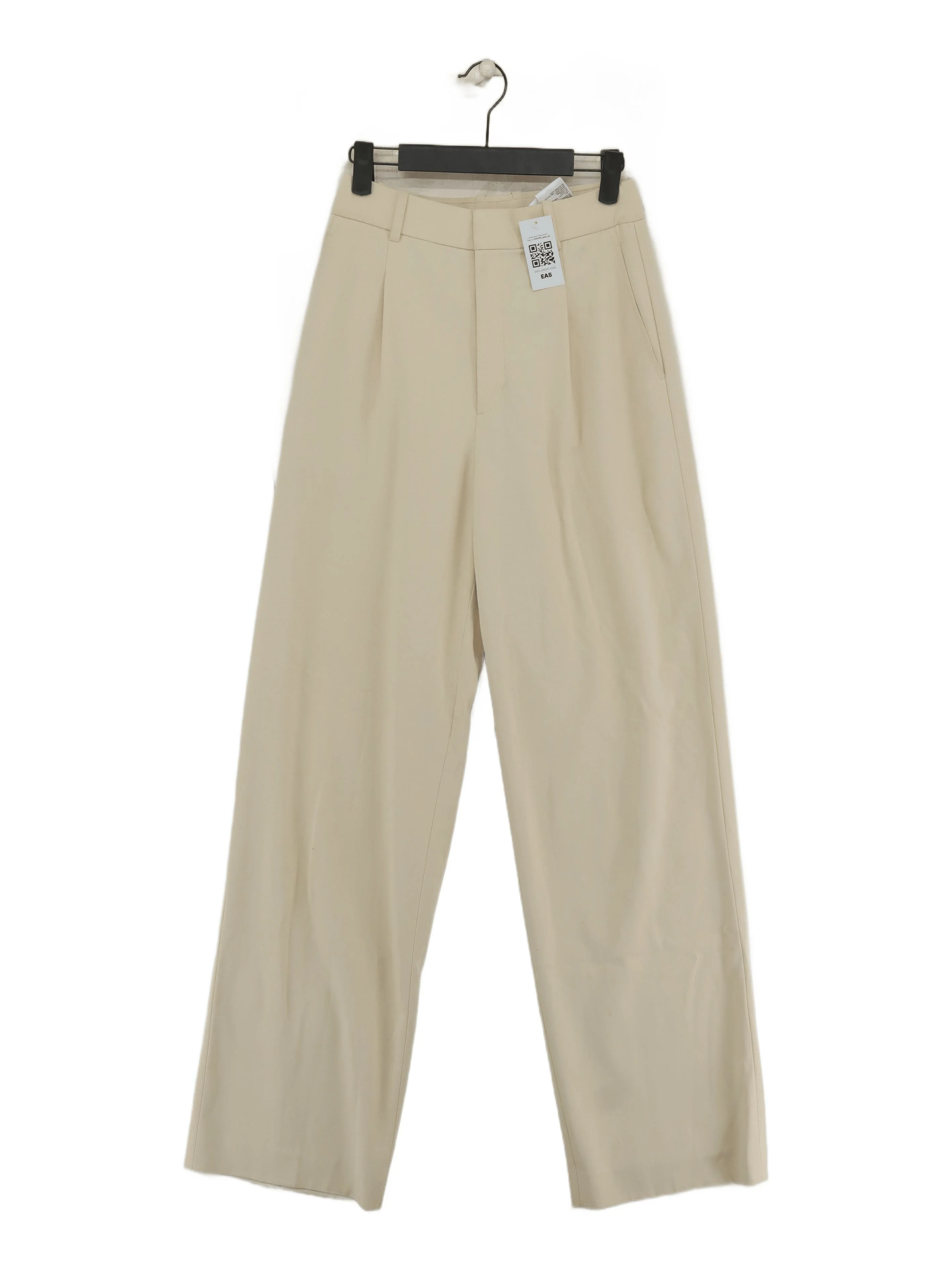 Uniqlo Women's Trousers XS Cream Polyester with Viscose, Elastane Wide-Leg Chino