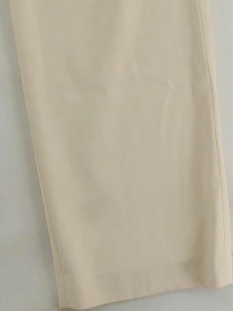 Uniqlo Women's Trousers XS Cream Polyester with Viscose, Elastane Wide-Leg Chino - Image 4
