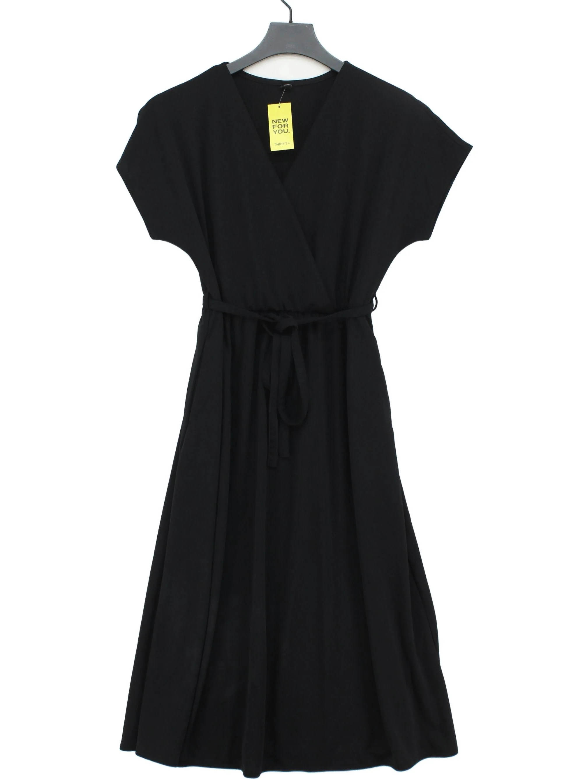 Uniqlo Wrap Midi Dress S in Black