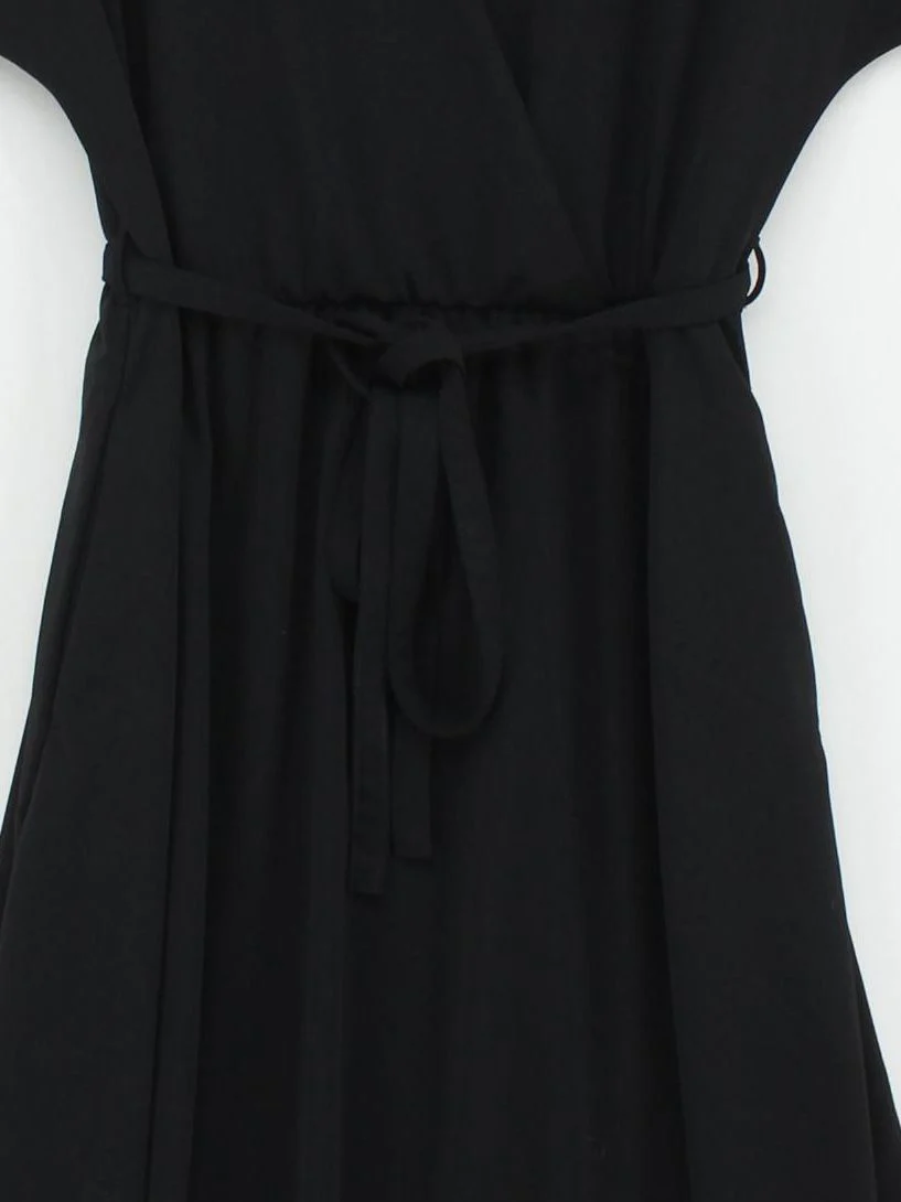 Uniqlo Wrap Midi Dress S in Black - Image 3