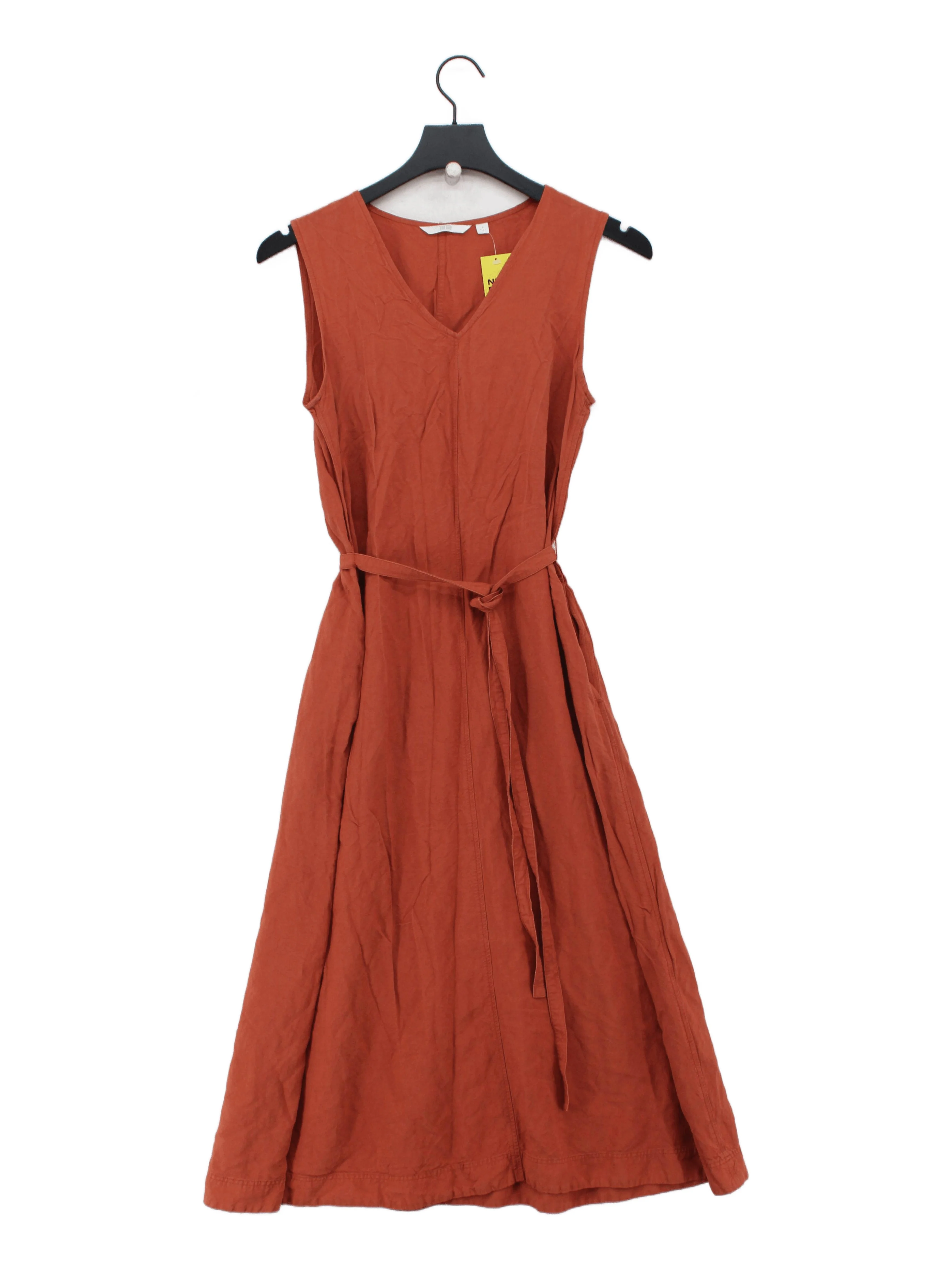 Uniqlo Wrap Midi Dress S in Orange