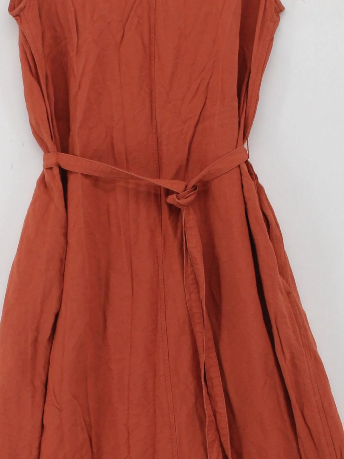 Uniqlo Wrap Midi Dress S in Orange - Image 3