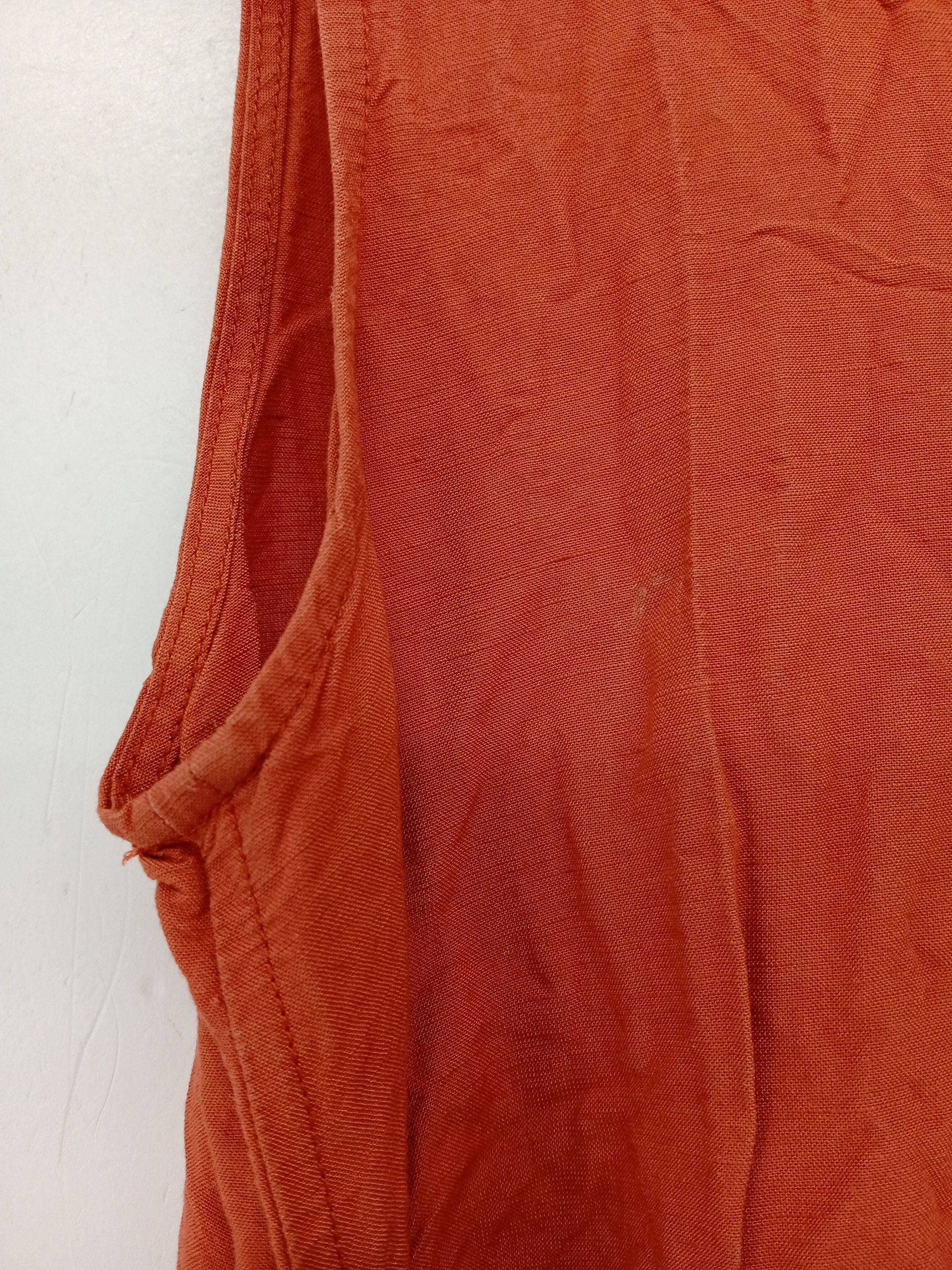 Uniqlo Wrap Midi Dress S in Orange - Image 5