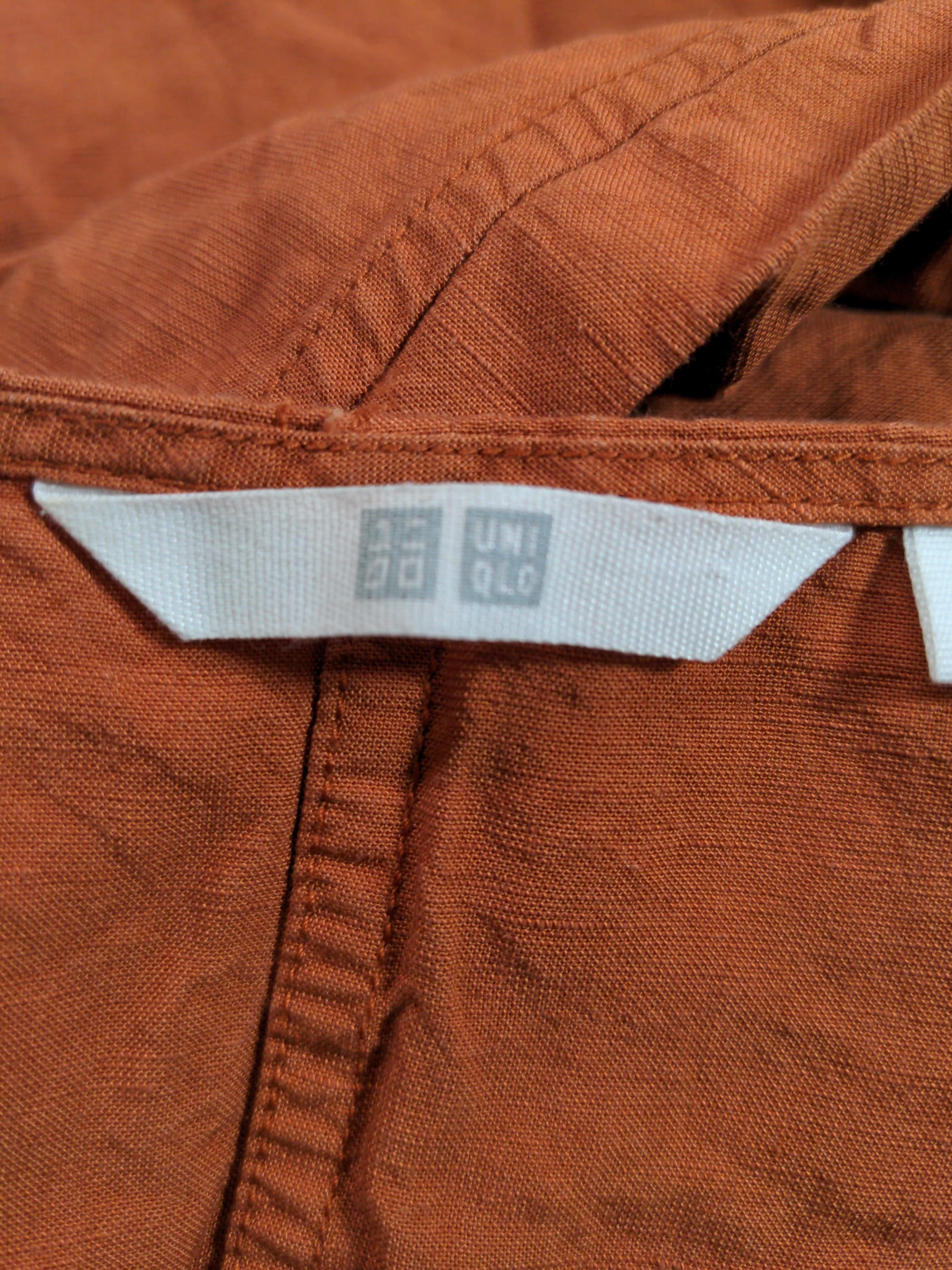 Uniqlo Wrap Midi Dress S in Orange - Image 6