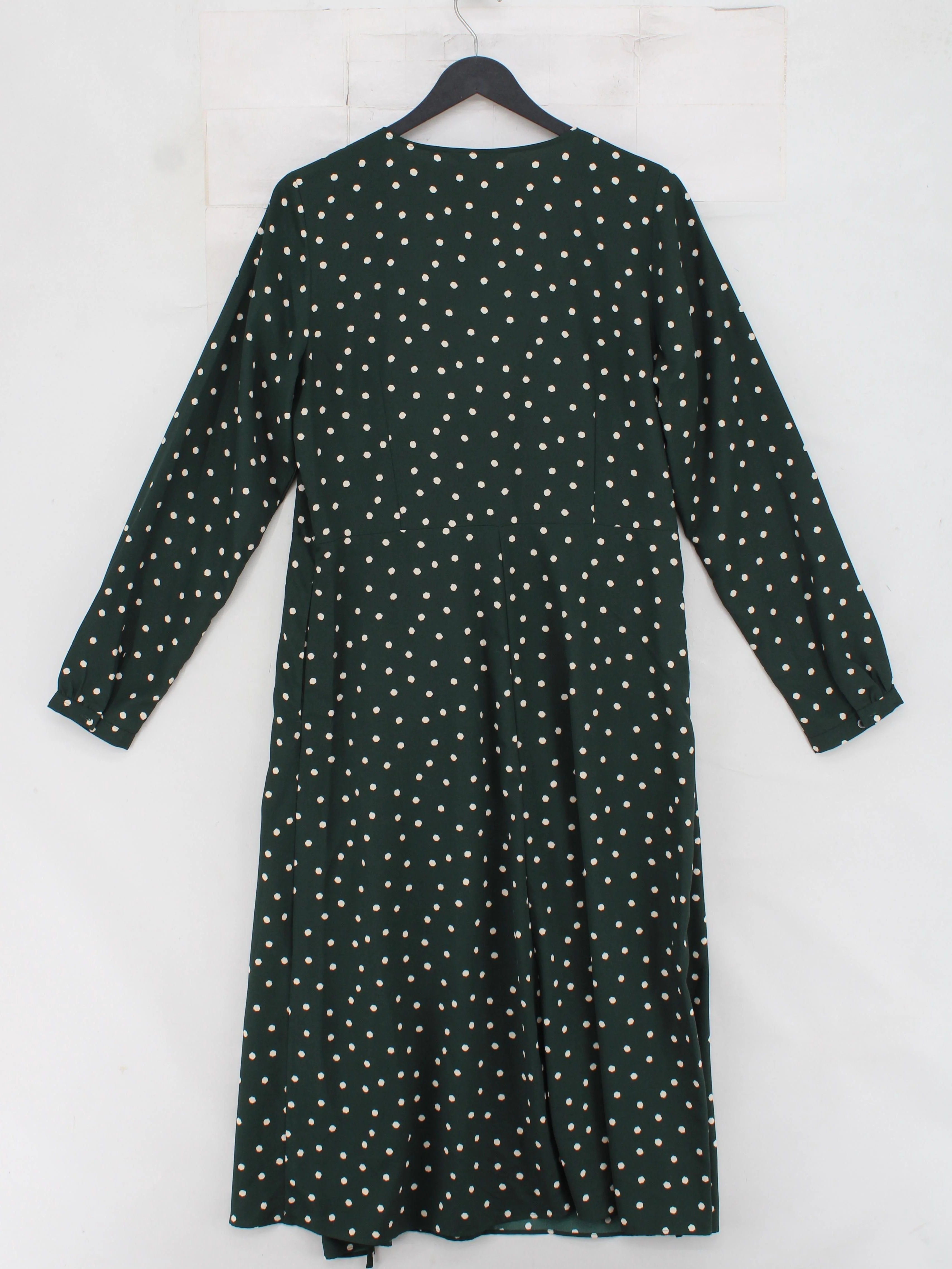 Uniqlo Wrap Midi Dress UK10 in Green - Image 2