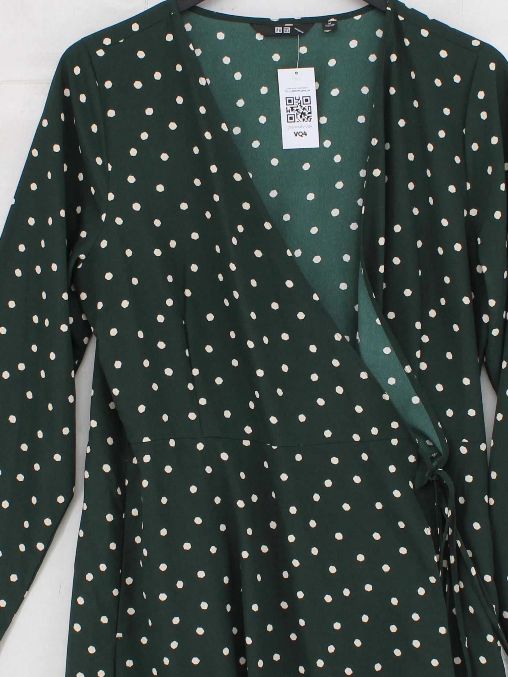 Uniqlo Wrap Midi Dress UK10 in Green - Image 3