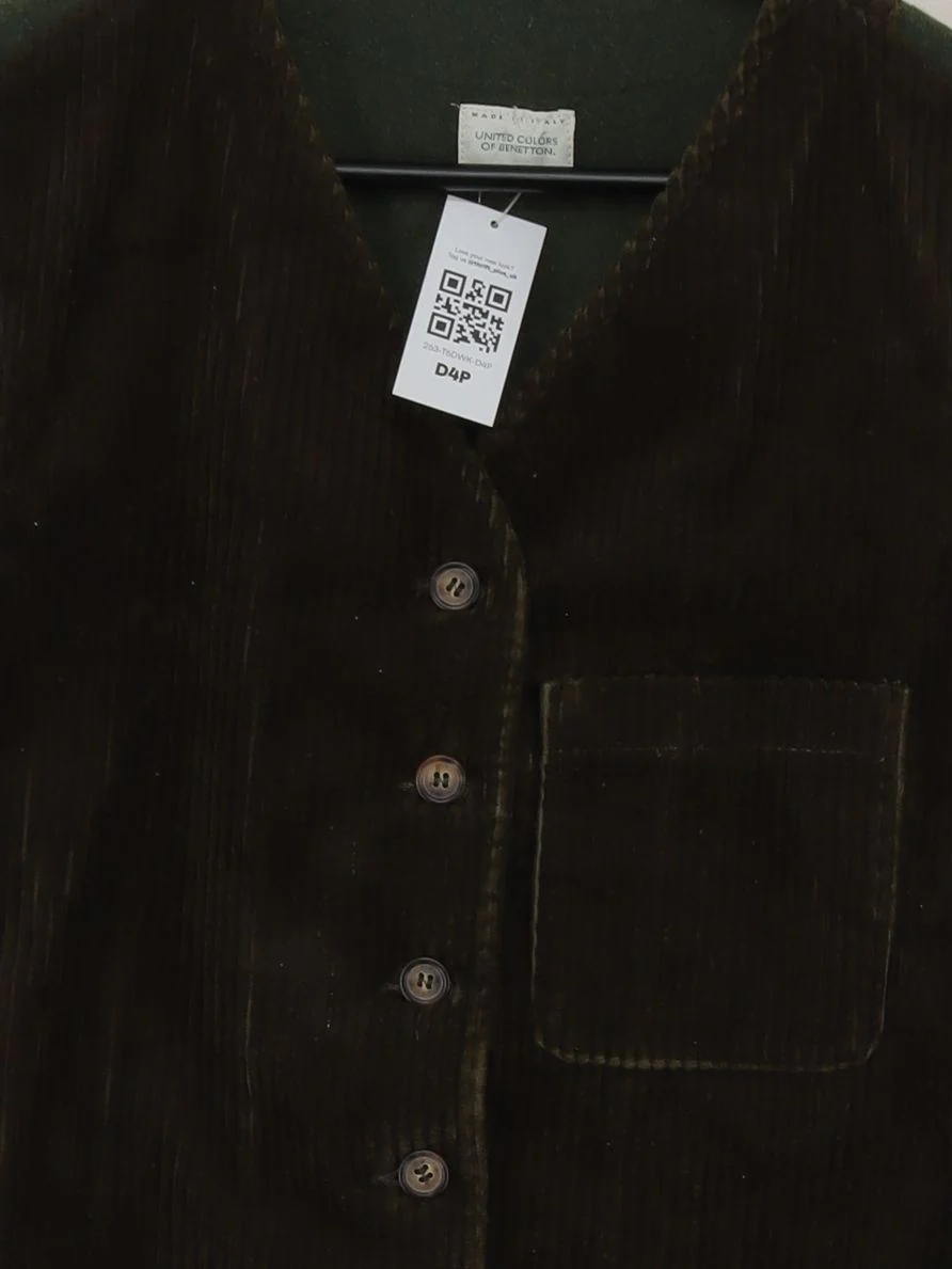 United Colors Of Benetton Men's Coat Chest: 44 in Green Cotton - Image 3