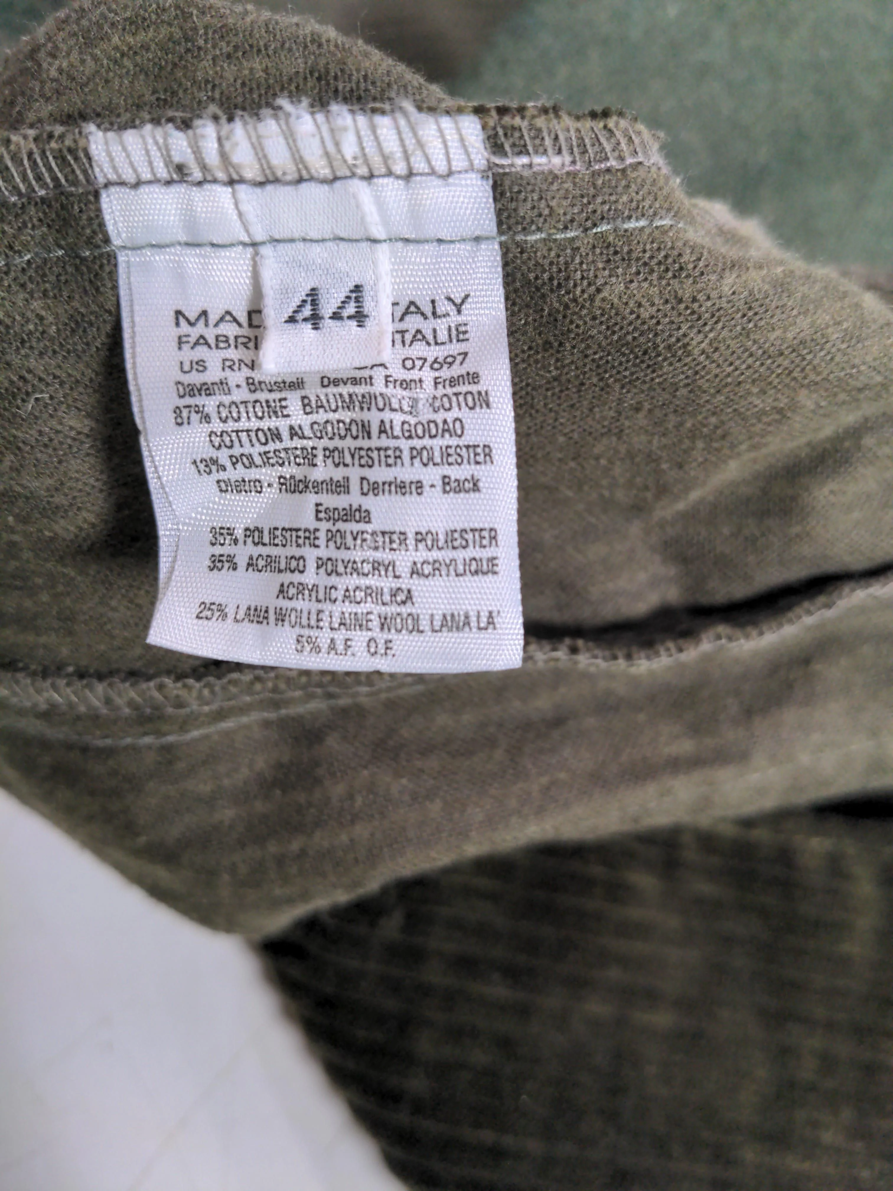United Colors Of Benetton Men's Coat Chest: 44 in Green Cotton - Image 6
