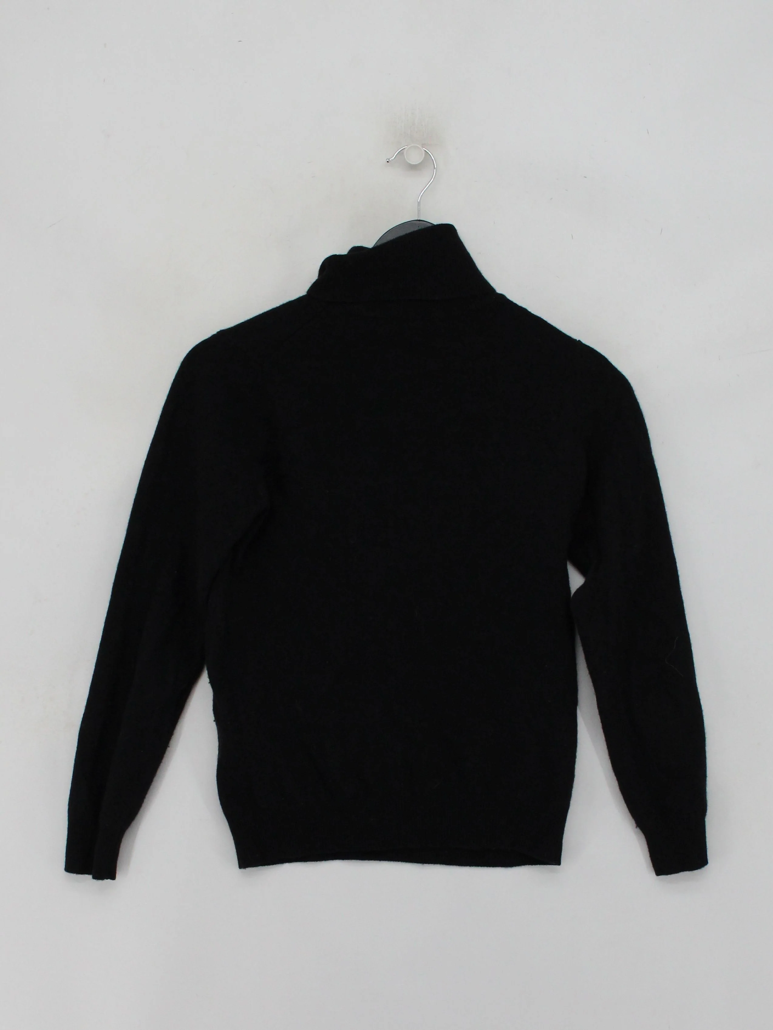 United Colors Of Benetton Men's Jumper S Black 100% Wool Roll Neck Pullover - Image 2