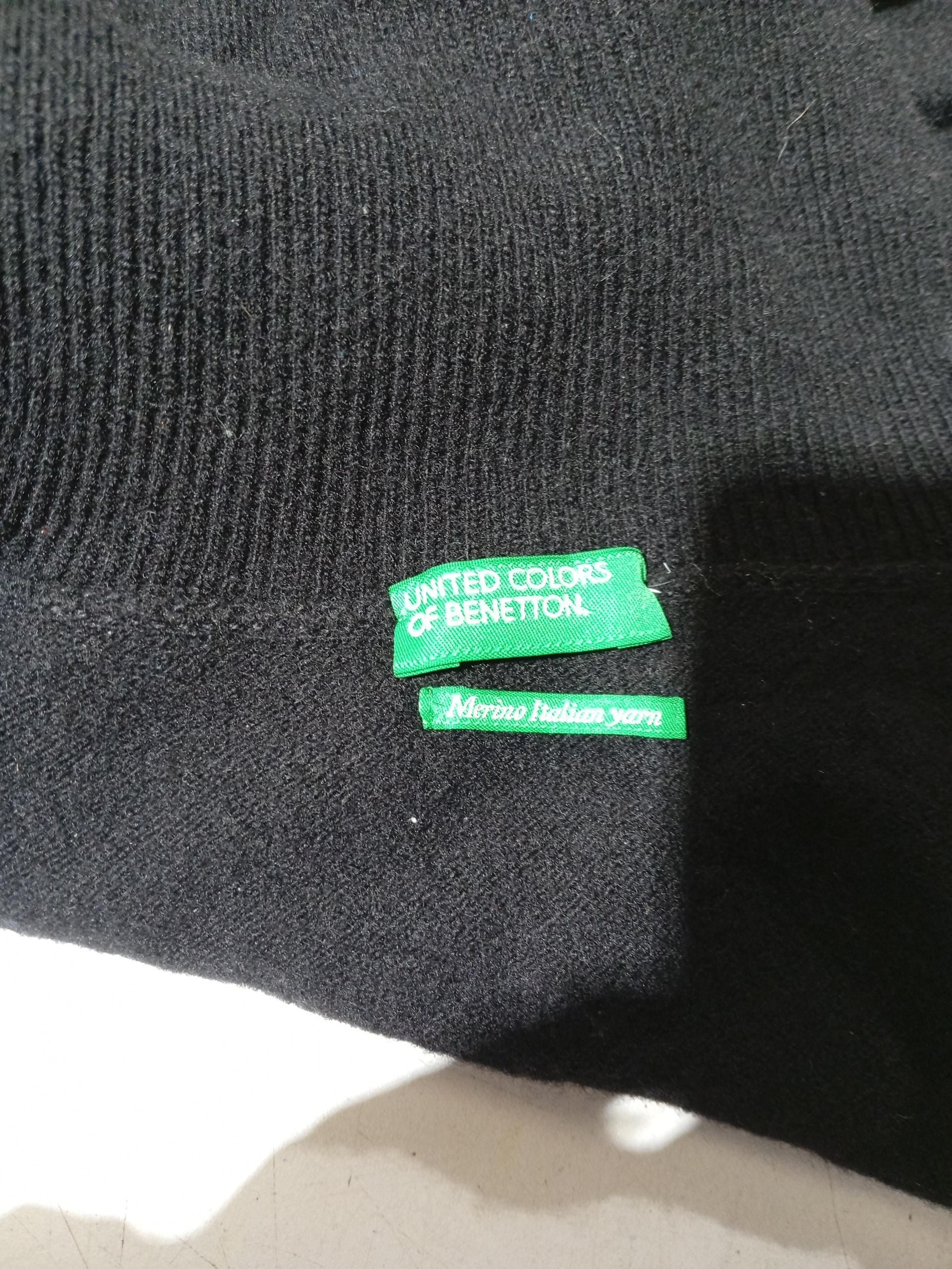 United Colors Of Benetton Men's Jumper S Black 100% Wool Roll Neck Pullover - Image 5