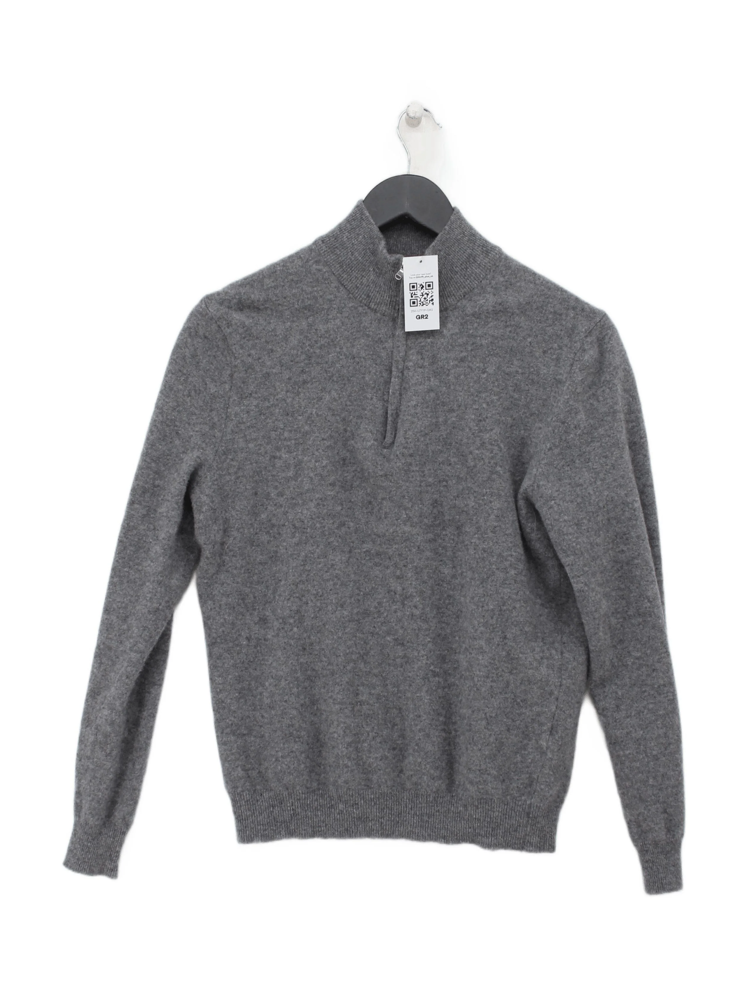 United Colors Of Benetton Men's Jumper S Grey 100% Wool Mock Neck Pullover