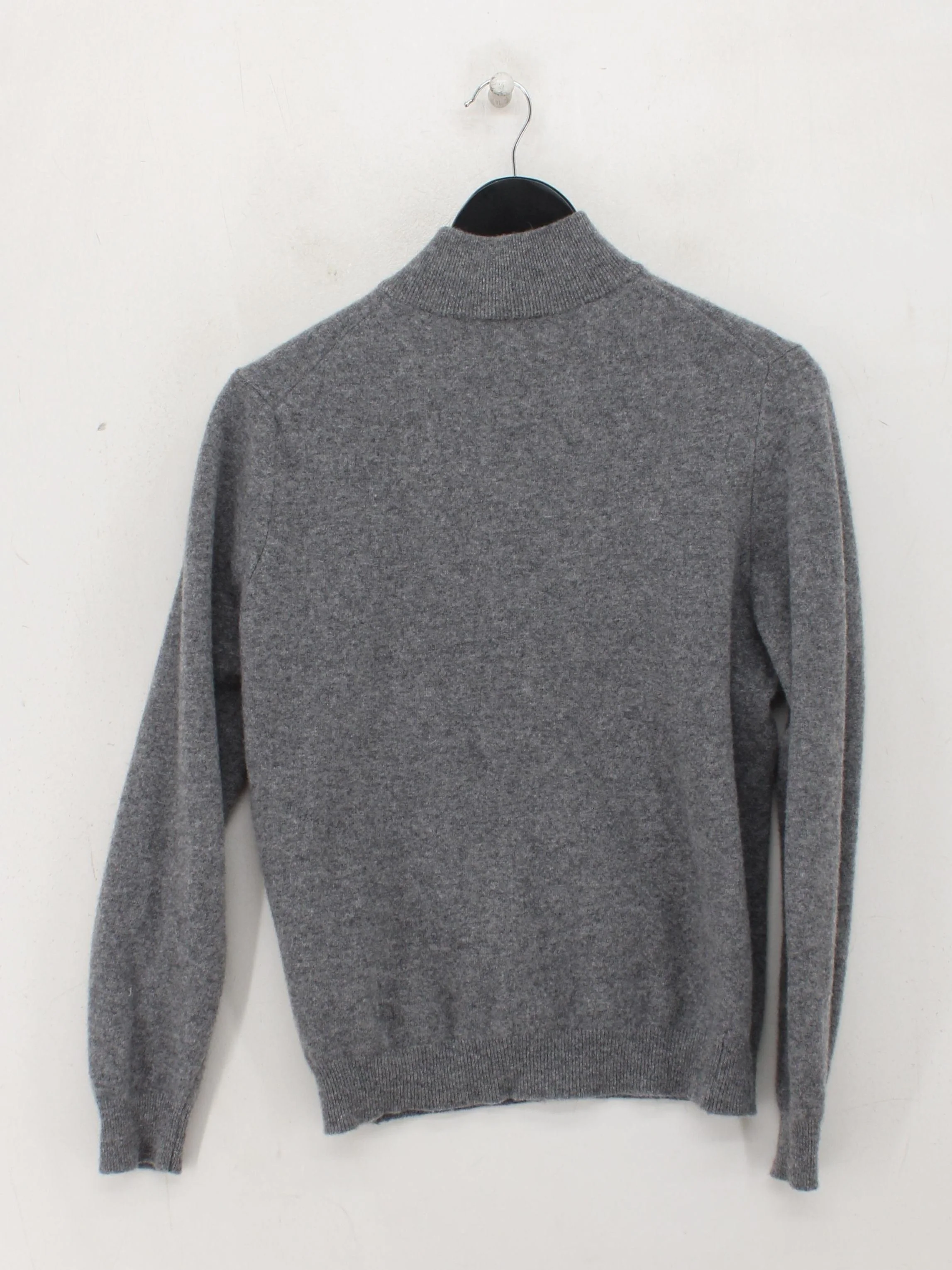 United Colors Of Benetton Men's Jumper S Grey 100% Wool Mock Neck Pullover - Image 2