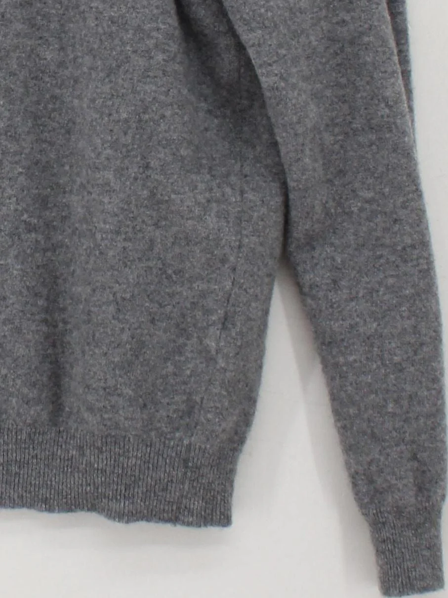 United Colors Of Benetton Men's Jumper S Grey 100% Wool Mock Neck Pullover - Image 4