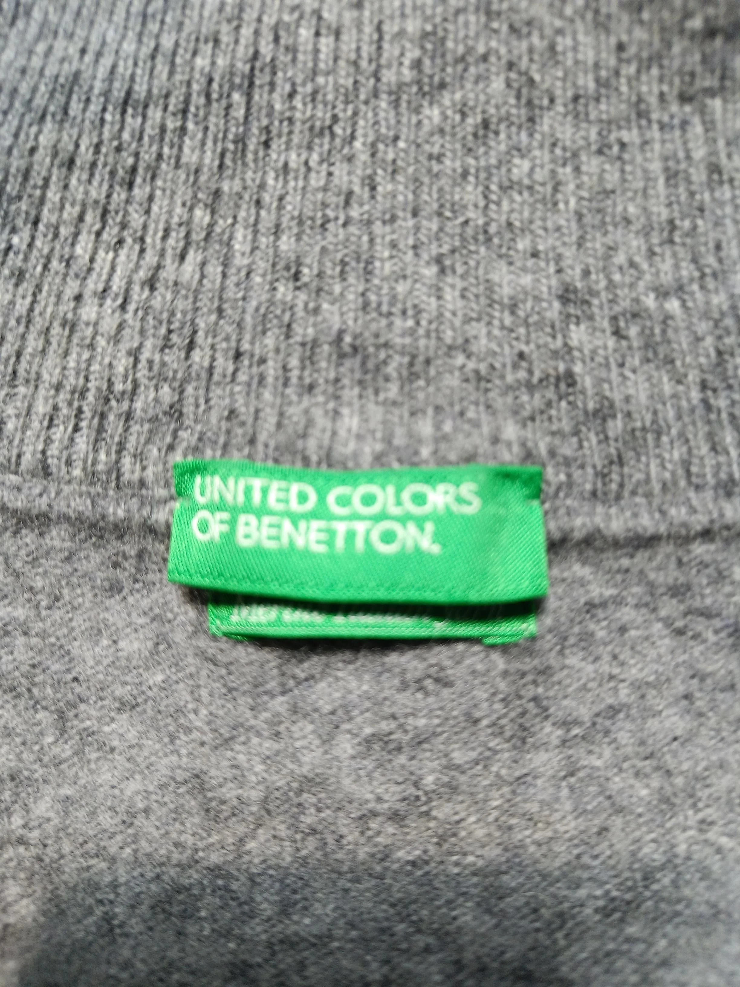 United Colors Of Benetton Men's Jumper S Grey 100% Wool Mock Neck Pullover - Image 5