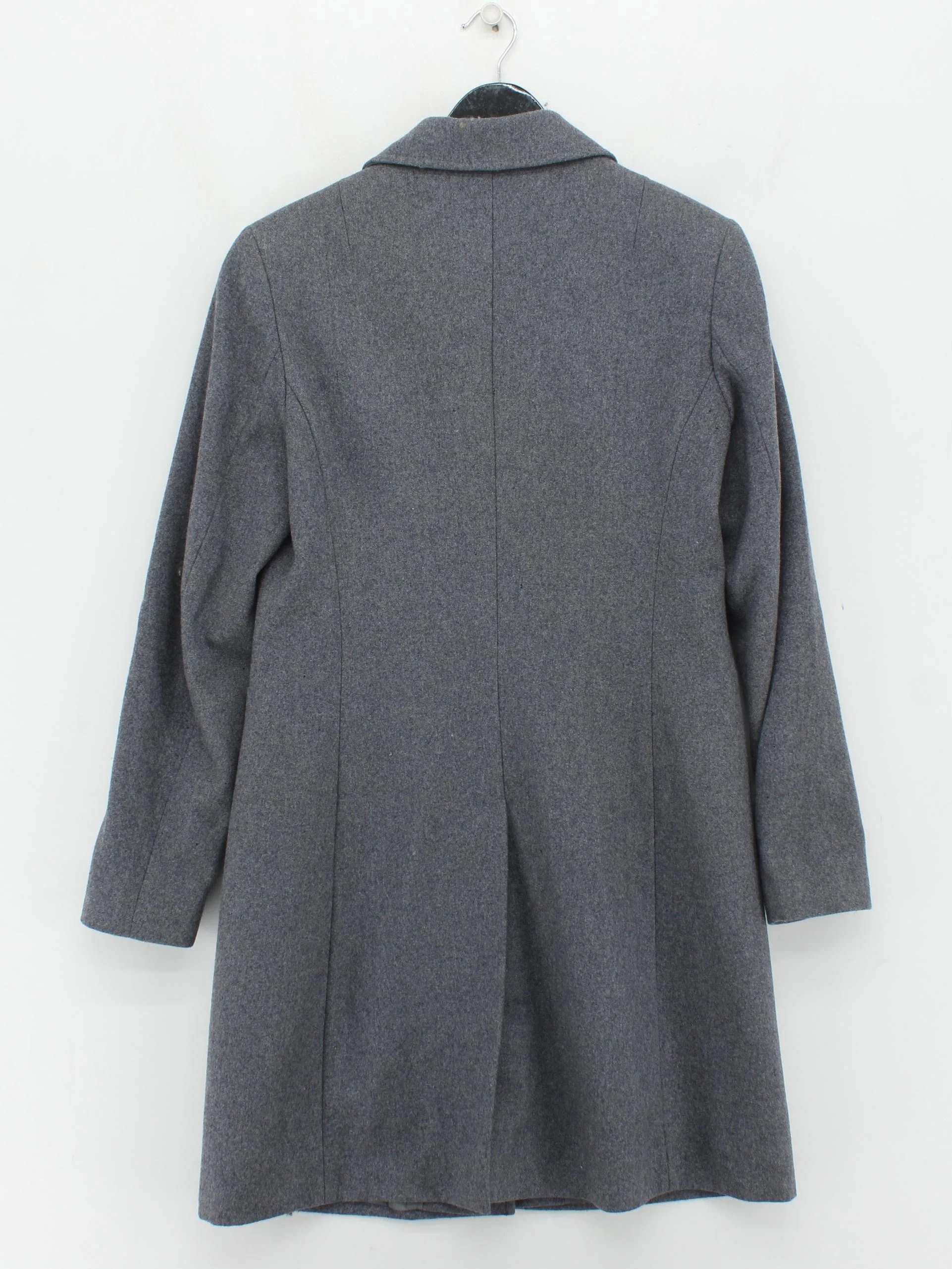United Colors Of Benetton Women's Coat L Grey 100% Wool Overcoat - Image 2