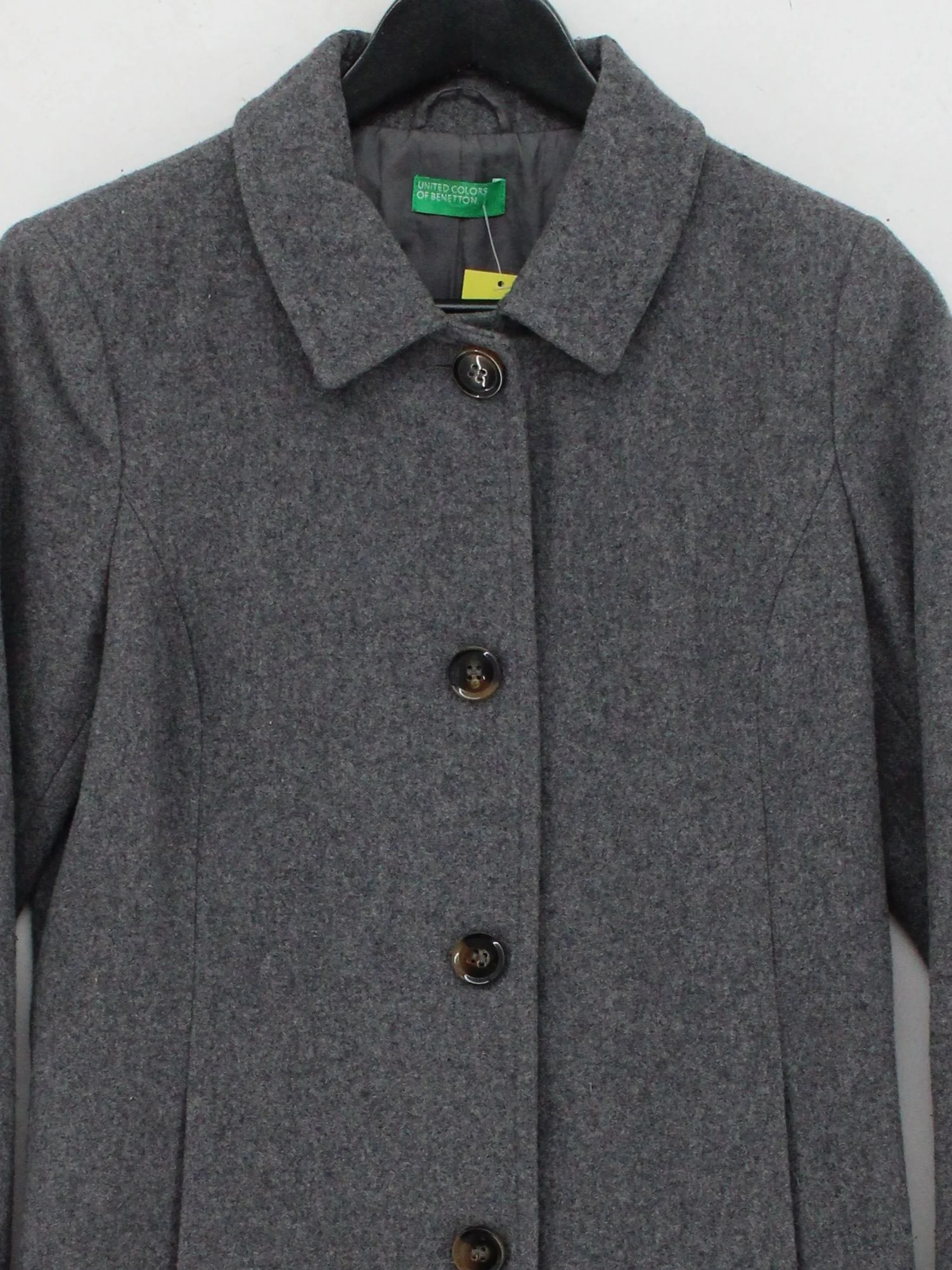 United Colors Of Benetton Women's Coat M Grey Wool - Image 3