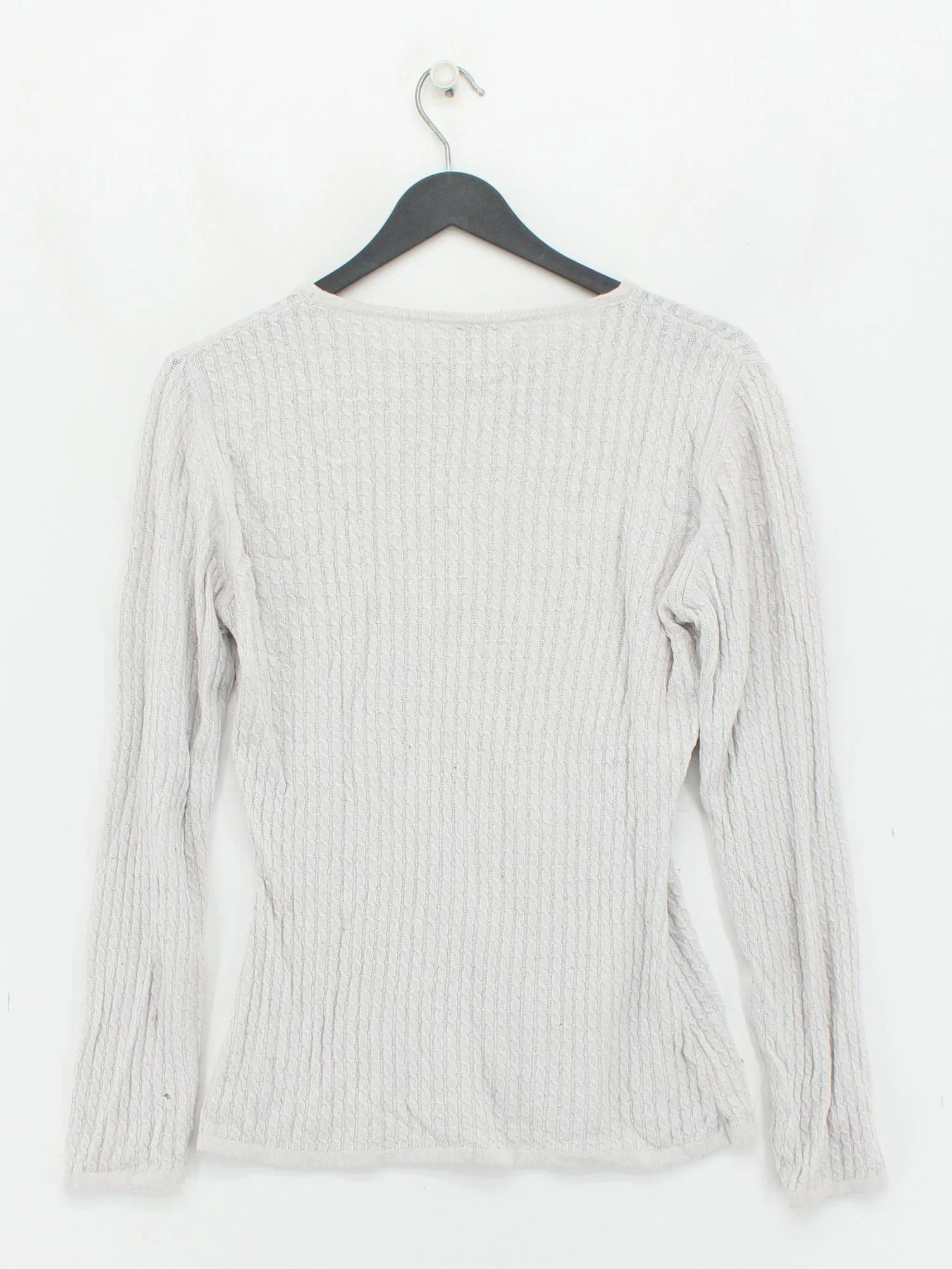 United Colors Of Benetton Women's Jumper M Cream 100% Other Crew Neck Pullover - Image 2