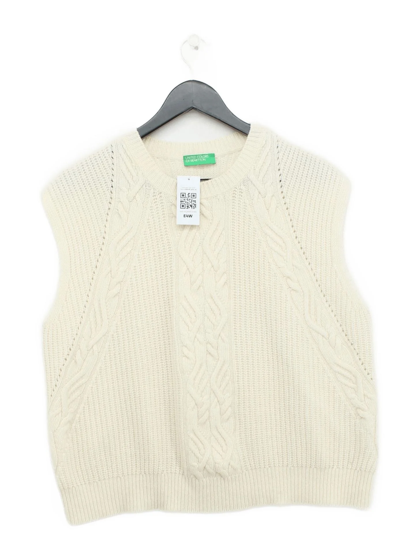 United Colors Of Benetton Women's Jumper S Cream Wool with Polyamide Vest