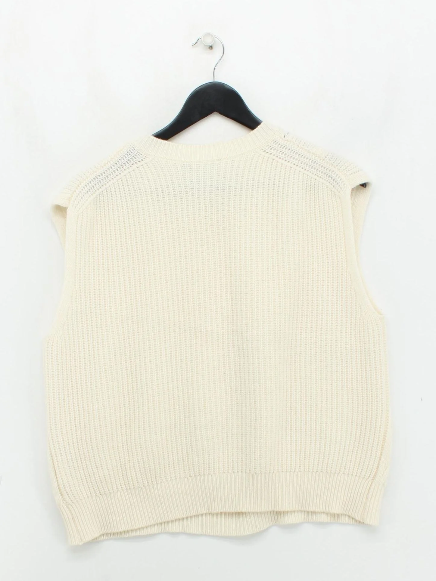 United Colors Of Benetton Women's Jumper S Cream Wool with Polyamide Vest - Image 2