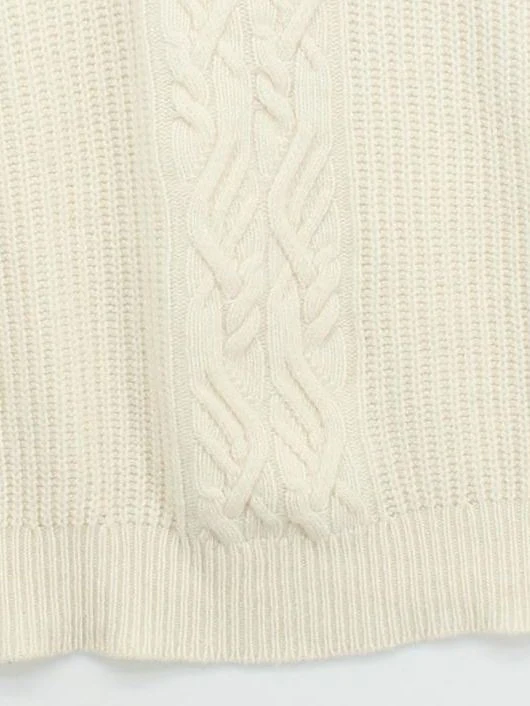 United Colors Of Benetton Women's Jumper S Cream Wool with Polyamide Vest - Image 4