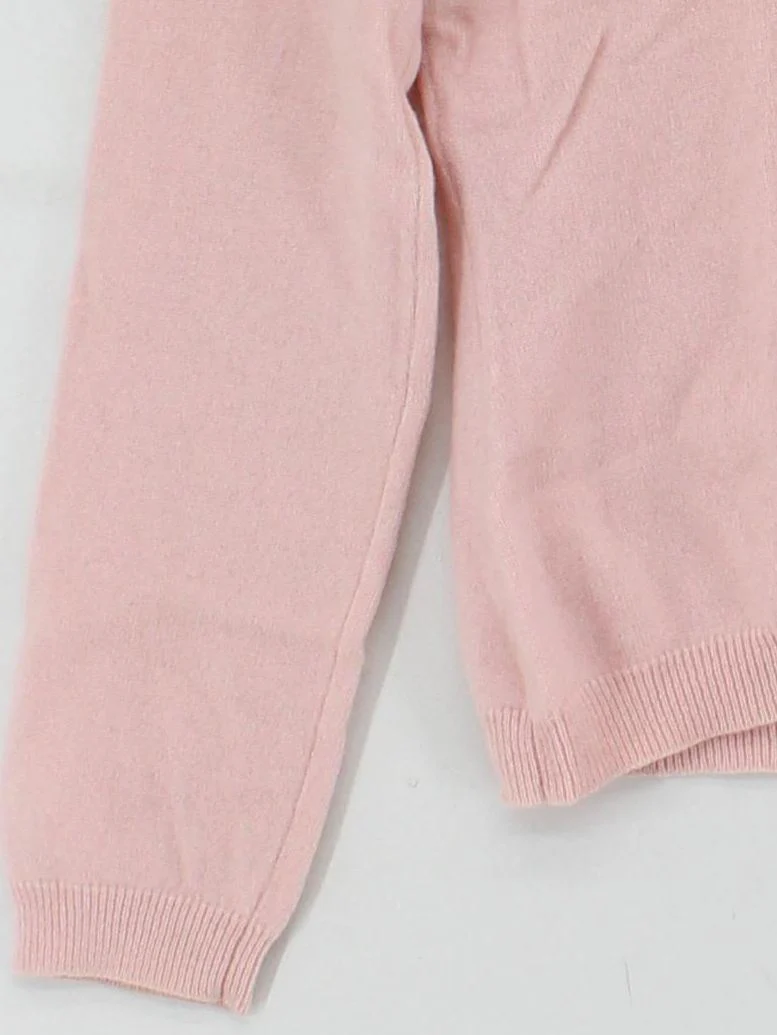 United Colors Of Benetton Women's Jumper S Pink 100% Cashmere V-Neck Pullover - Image 4