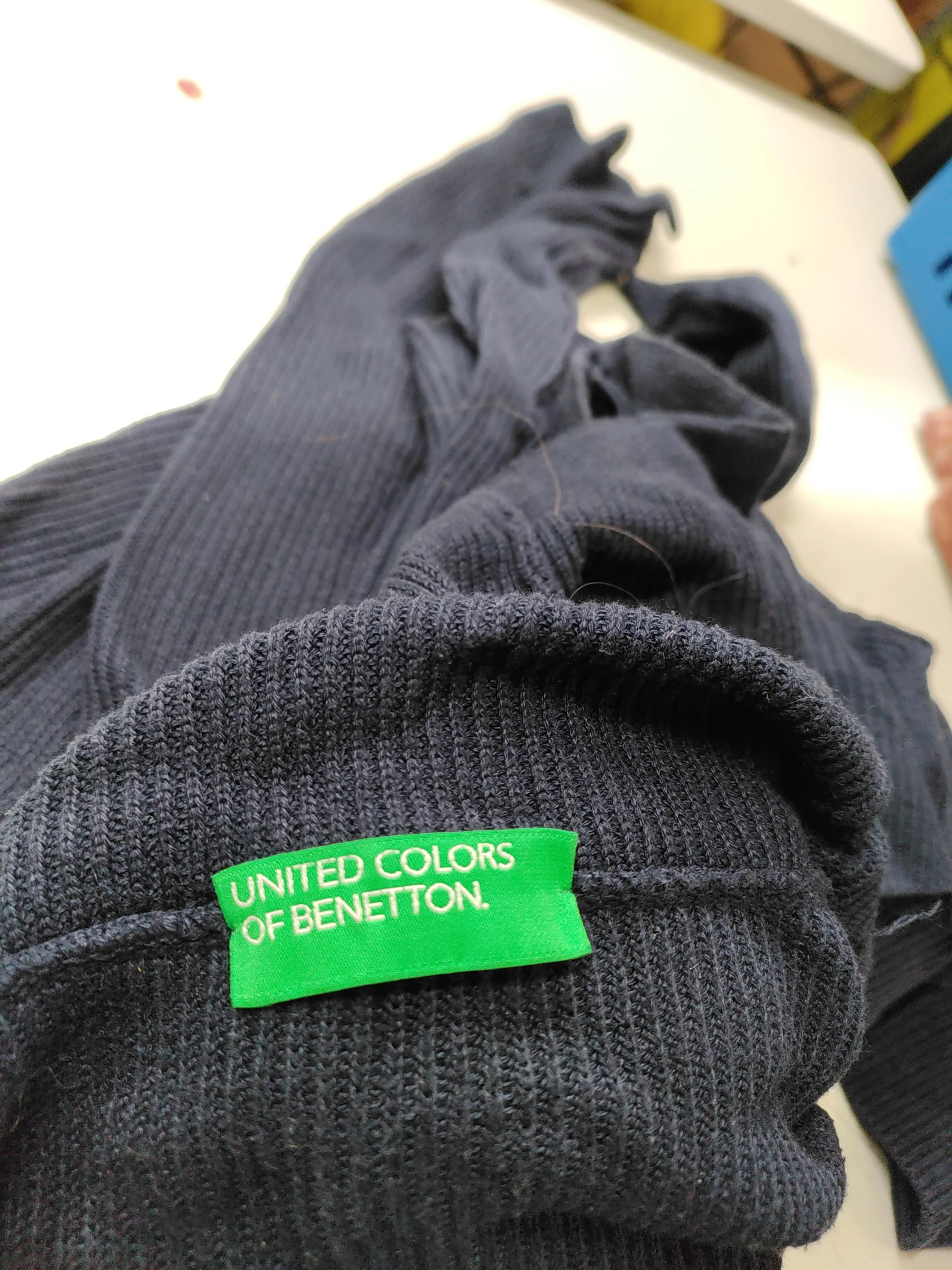 United Colors Of Benetton Women's Jumper XL Blue 100% Other Roll Neck Pullover - Image 6