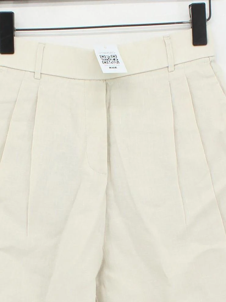 United Colors Of Benetton Women's Shorts XS Cream 100% Linen Sweat - Image 3