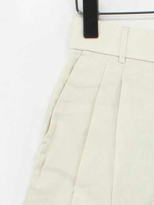 United Colors Of Benetton Women's Shorts XS Cream 100% Linen Sweat - Image 4