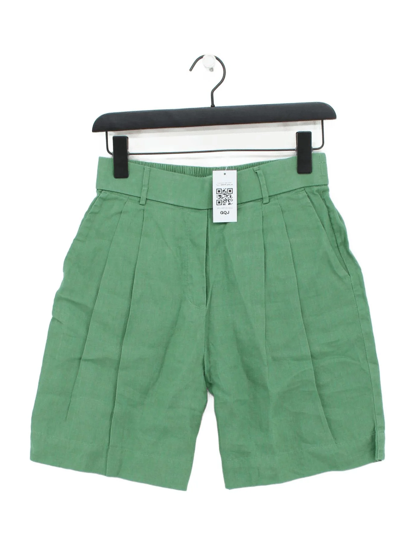 United Colors Of Benetton Women's Shorts XS Green 100% Linen Mom