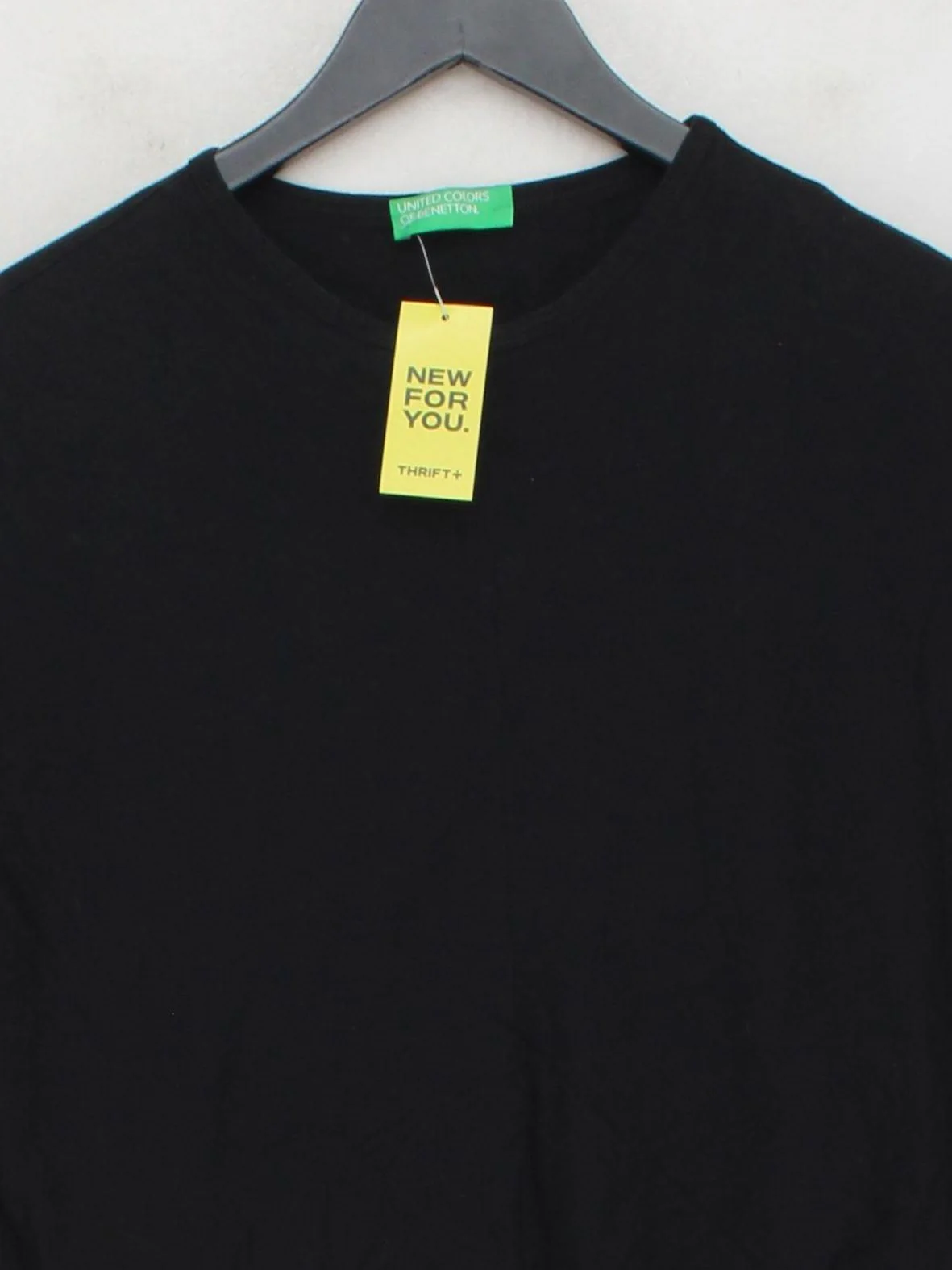 United Colors Of Benetton Women's T-Shirt M Black 100% Cotton Basic - Image 3
