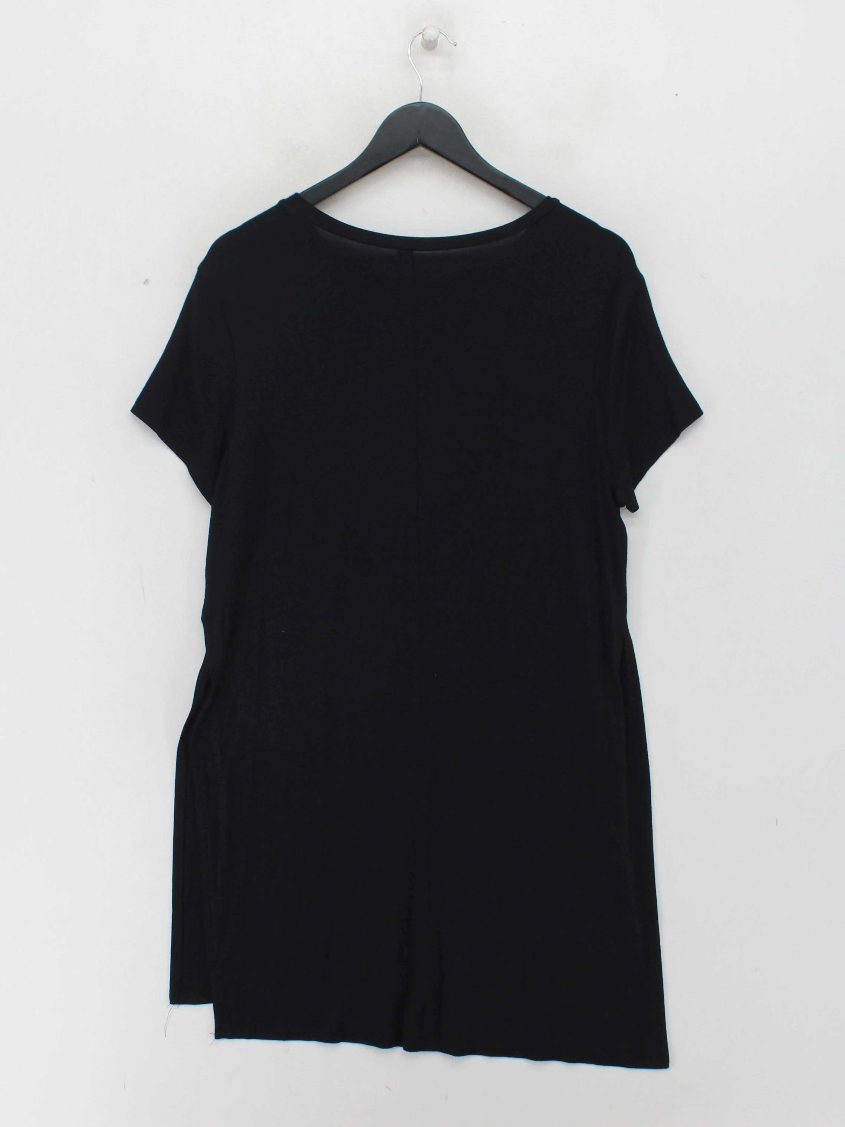 United Colors Of Benetton Women's T-Shirt S Black Viscose with Elastane Basic - Image 2