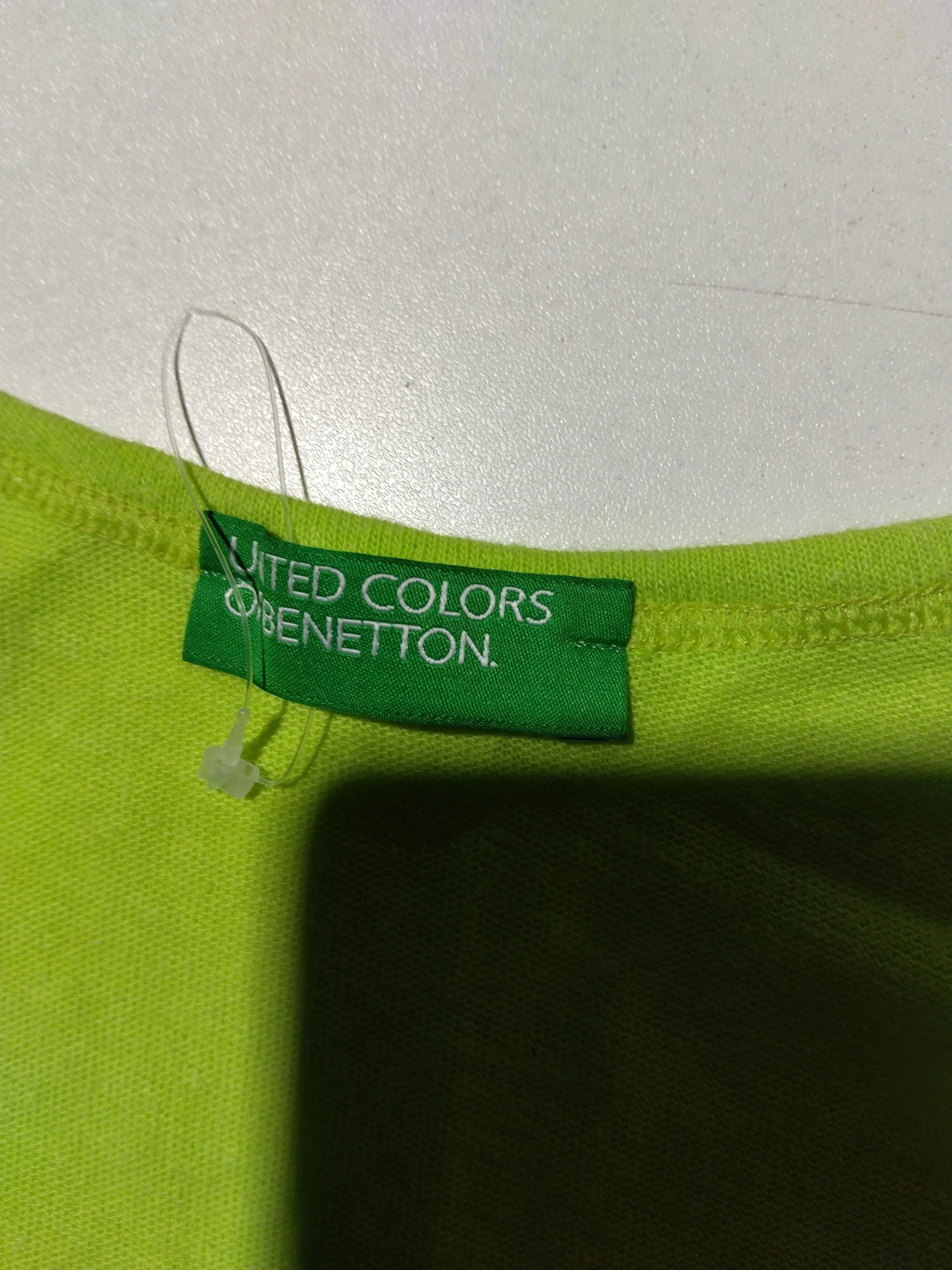 United Colors Of Benetton Women's T-Shirt S Green Cotton with Linen Basic - Image 5