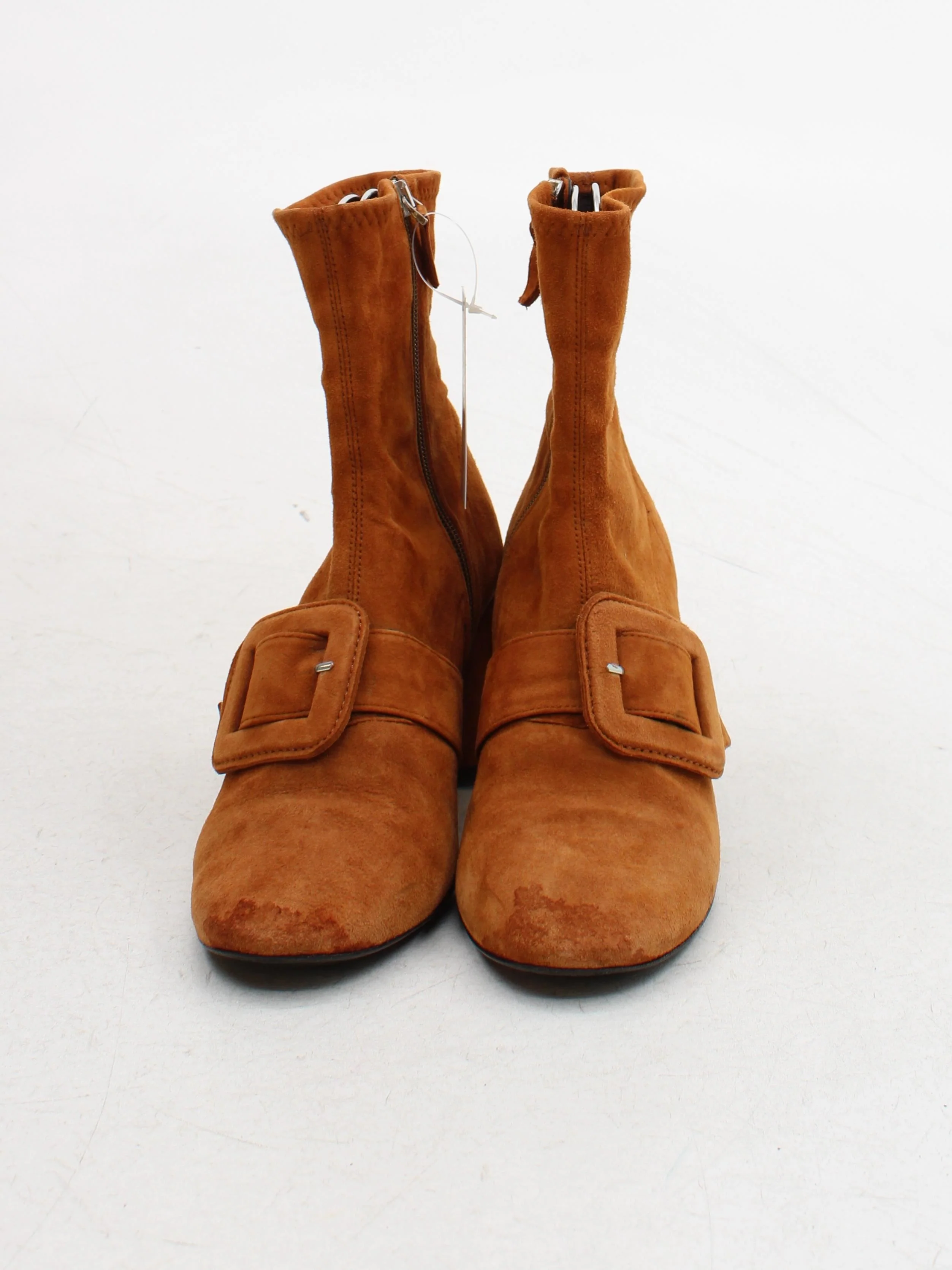 Uterque Women's Boots UK 6 Tan 100% Suede Combat - Image 2