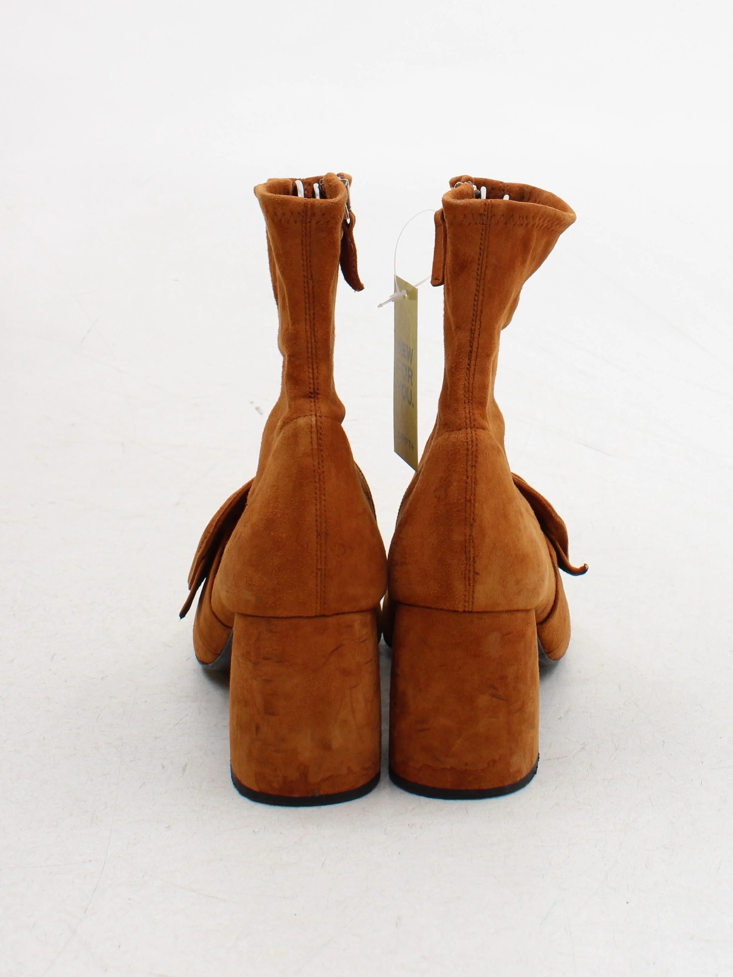 Uterque Women's Boots UK 6 Tan 100% Suede Combat - Image 3