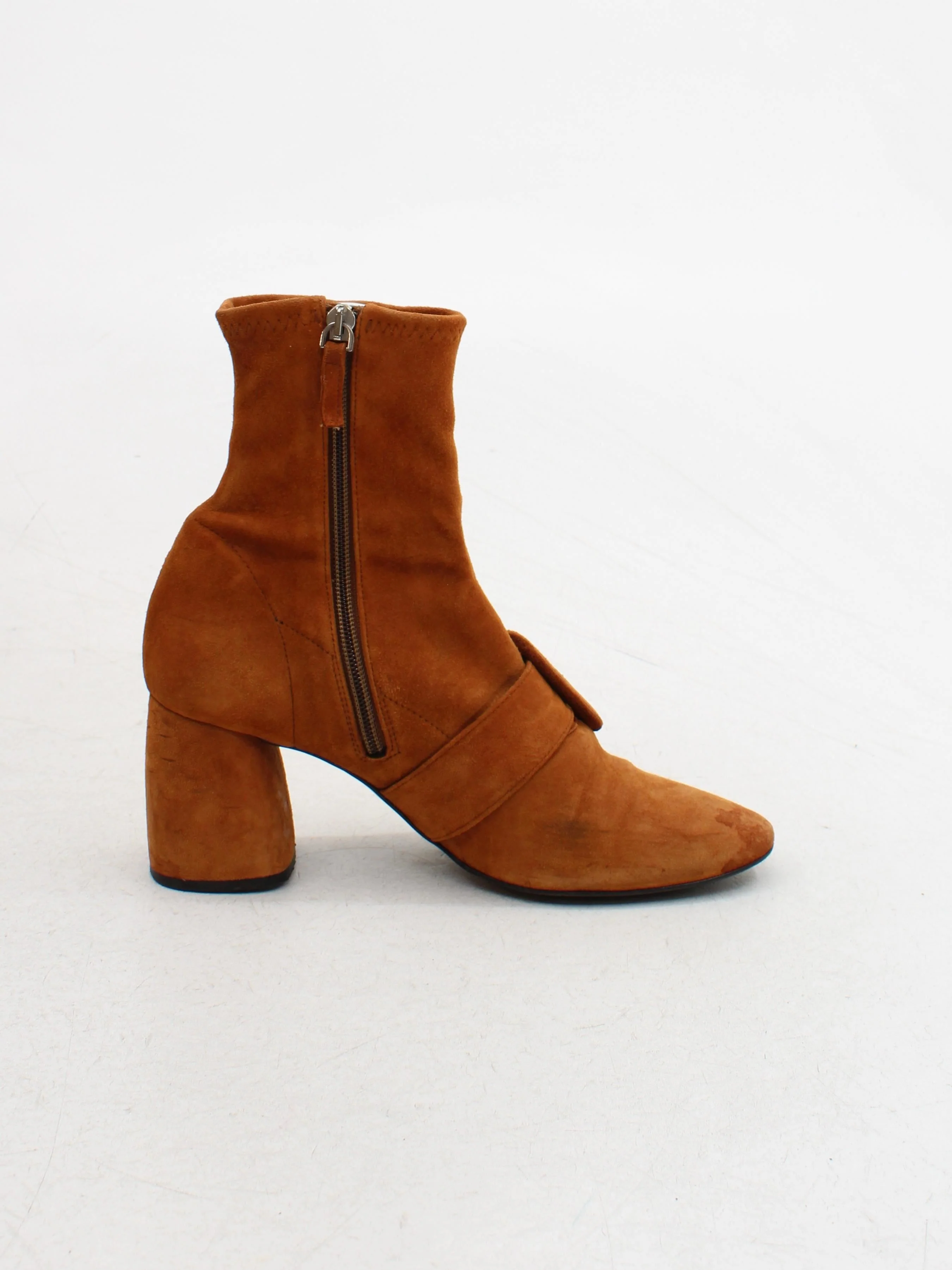 Uterque Women's Boots UK 6 Tan 100% Suede Combat - Image 5