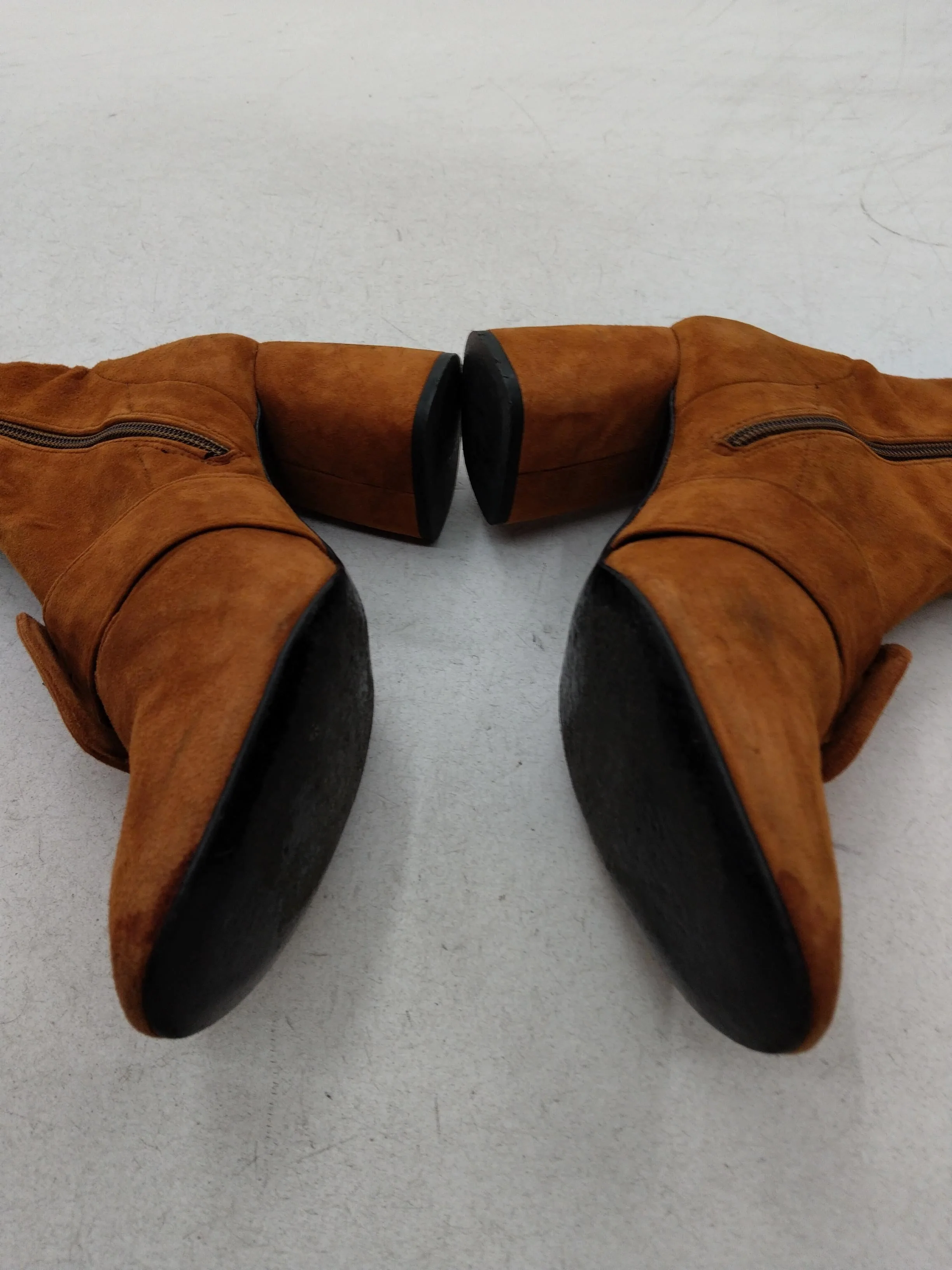 Uterque Women's Boots UK 6 Tan 100% Suede Combat - Image 7