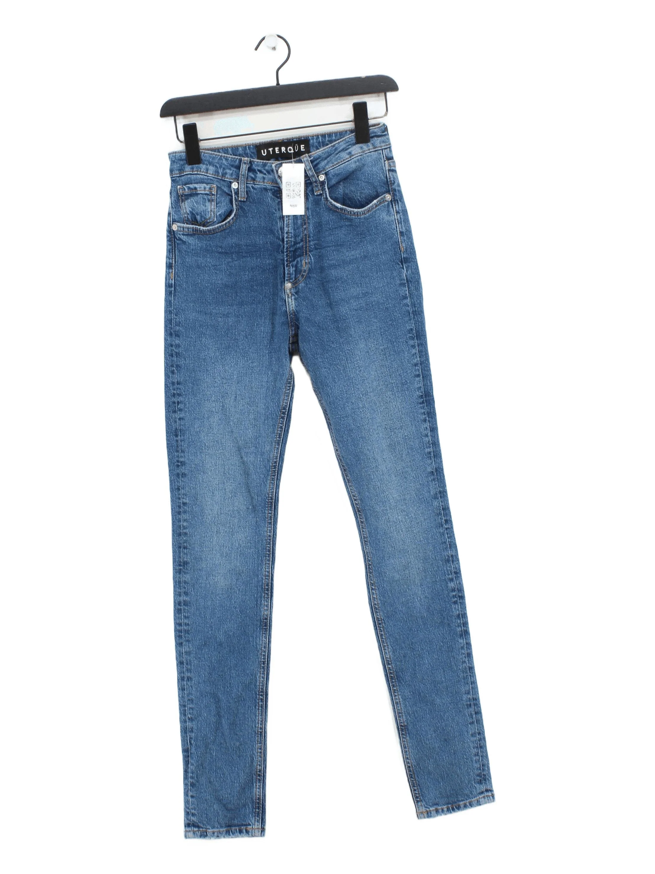 Uterque Women's Jeans W 28 in Blue Cotton with Elastane Skinny