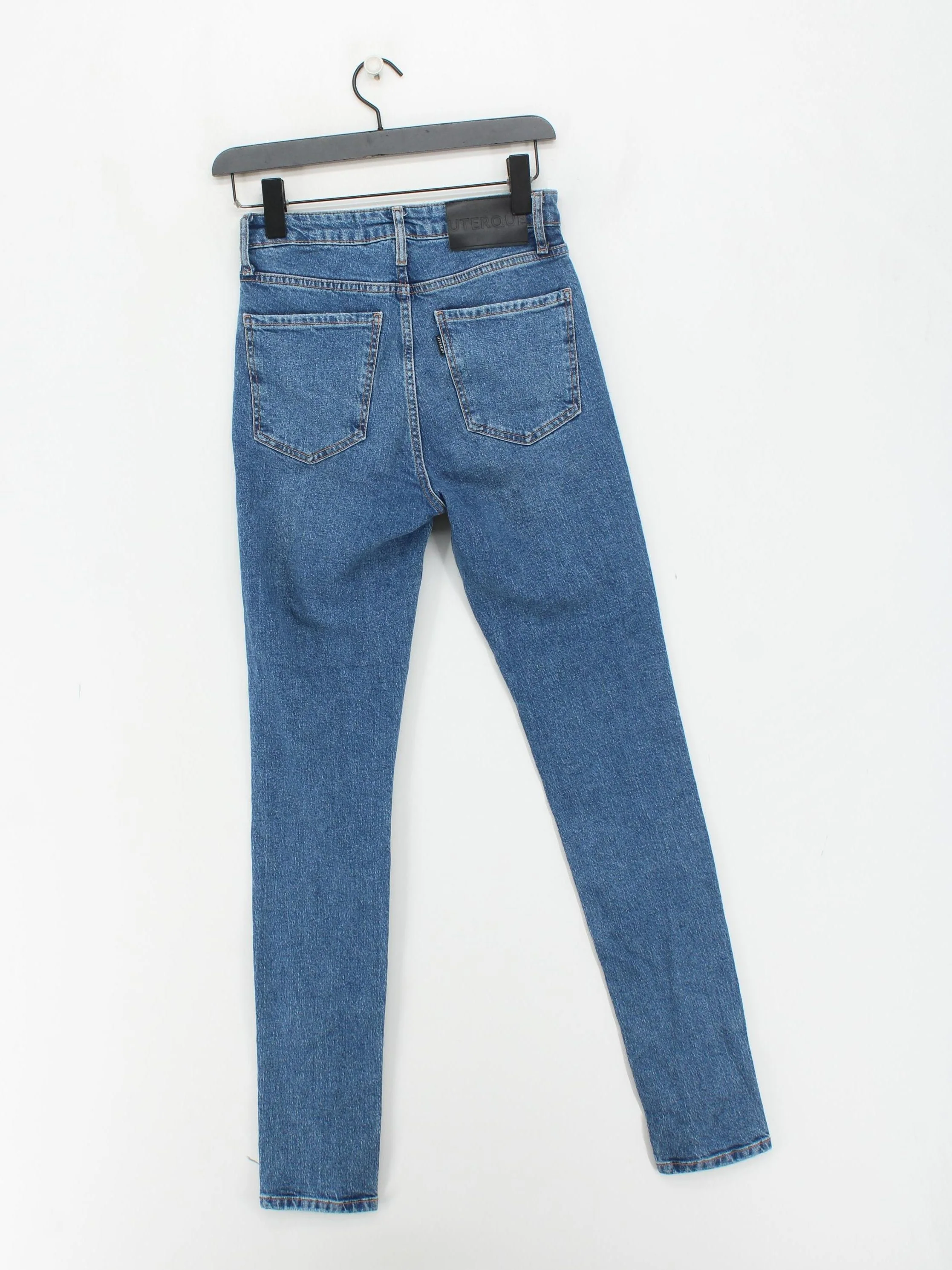 Uterque Women's Jeans W 28 in Blue Cotton with Elastane Skinny - Image 2
