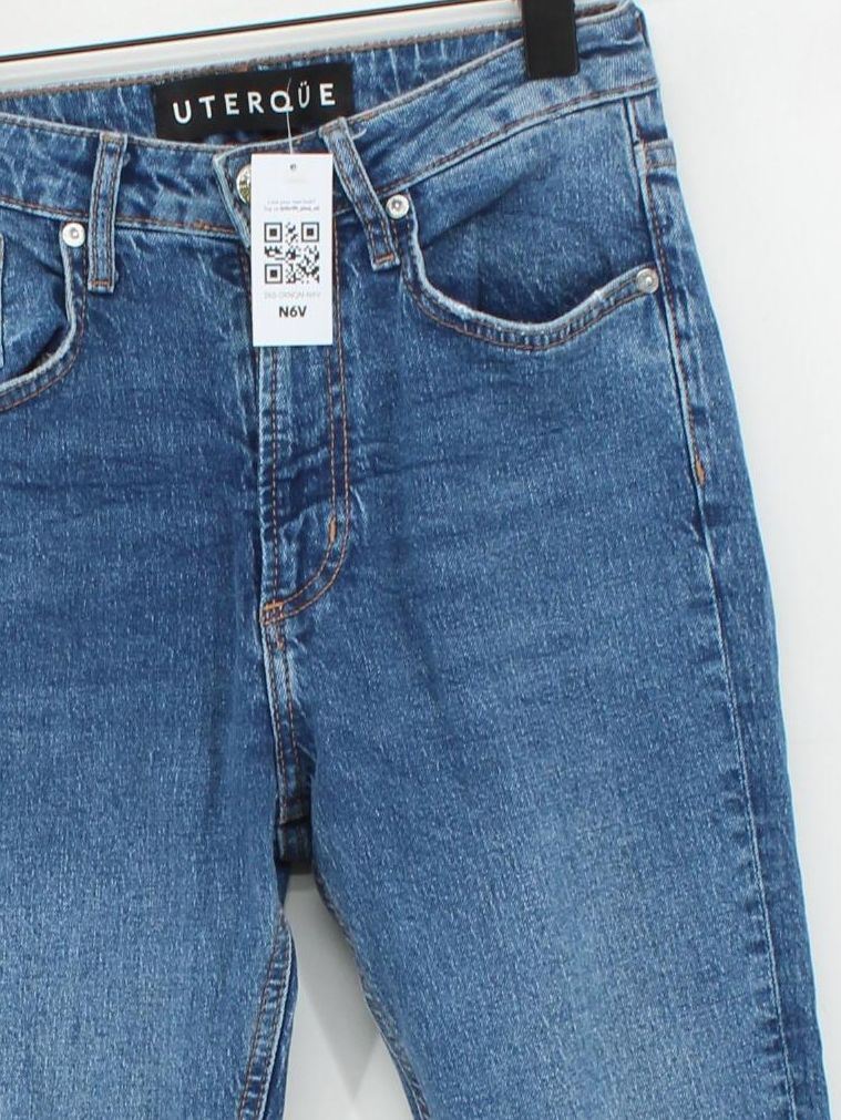Uterque Women's Jeans W 28 in Blue Cotton with Elastane Skinny - Image 3