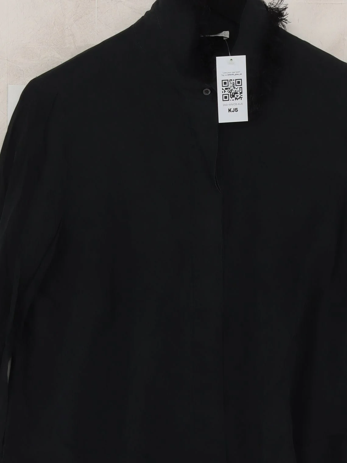 Uterque Women's Shirt M Black 100% Other Long Sleeve High Neck Basic - Image 3