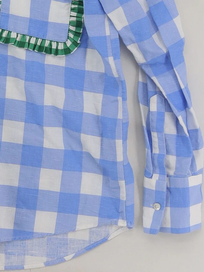 Uterque Women's Shirt S Blue Linen with Cotton Basic - Image 4