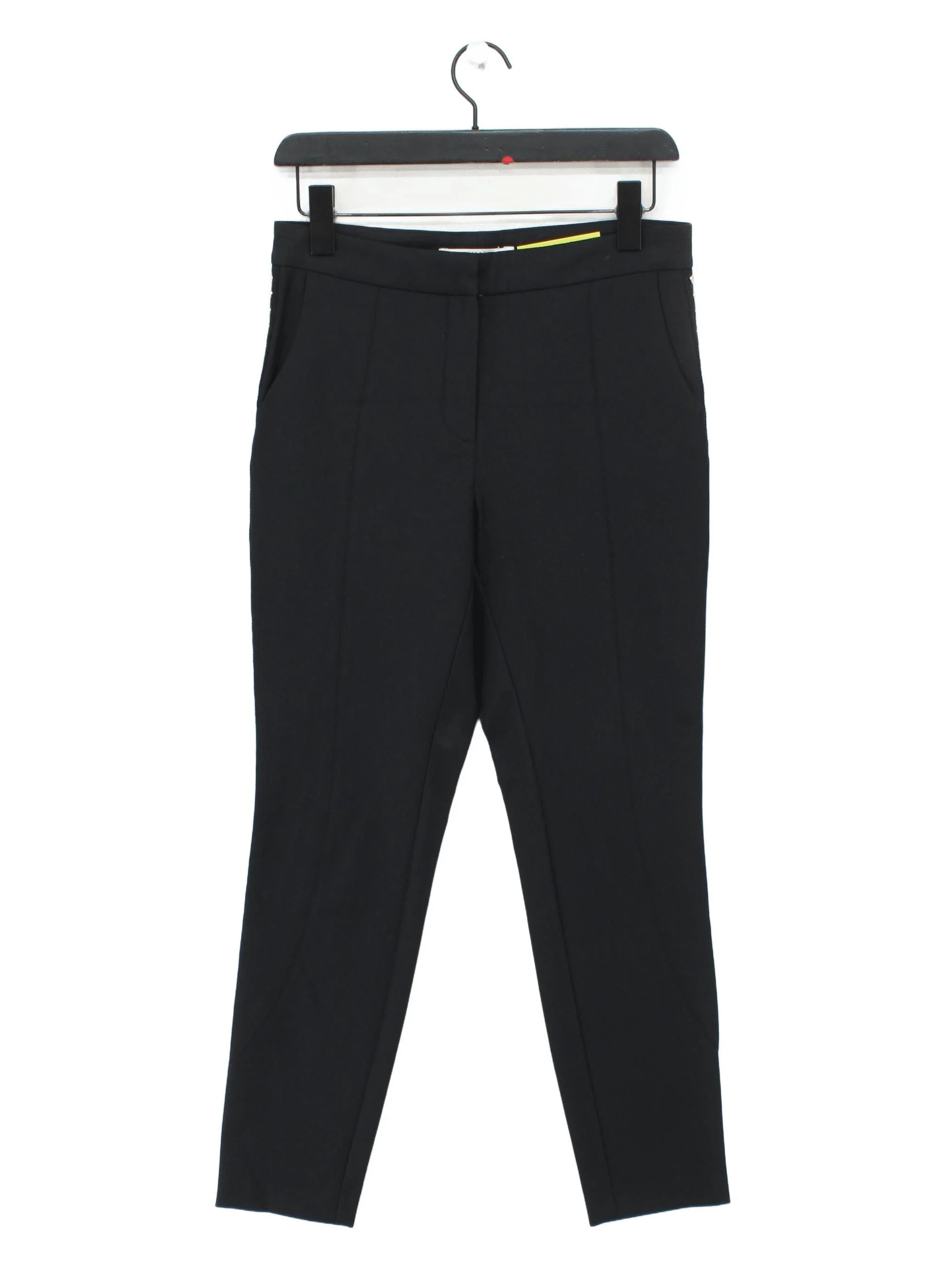 Uterque Women's Trousers S Black Polyamide with Elastane Tapered Chino