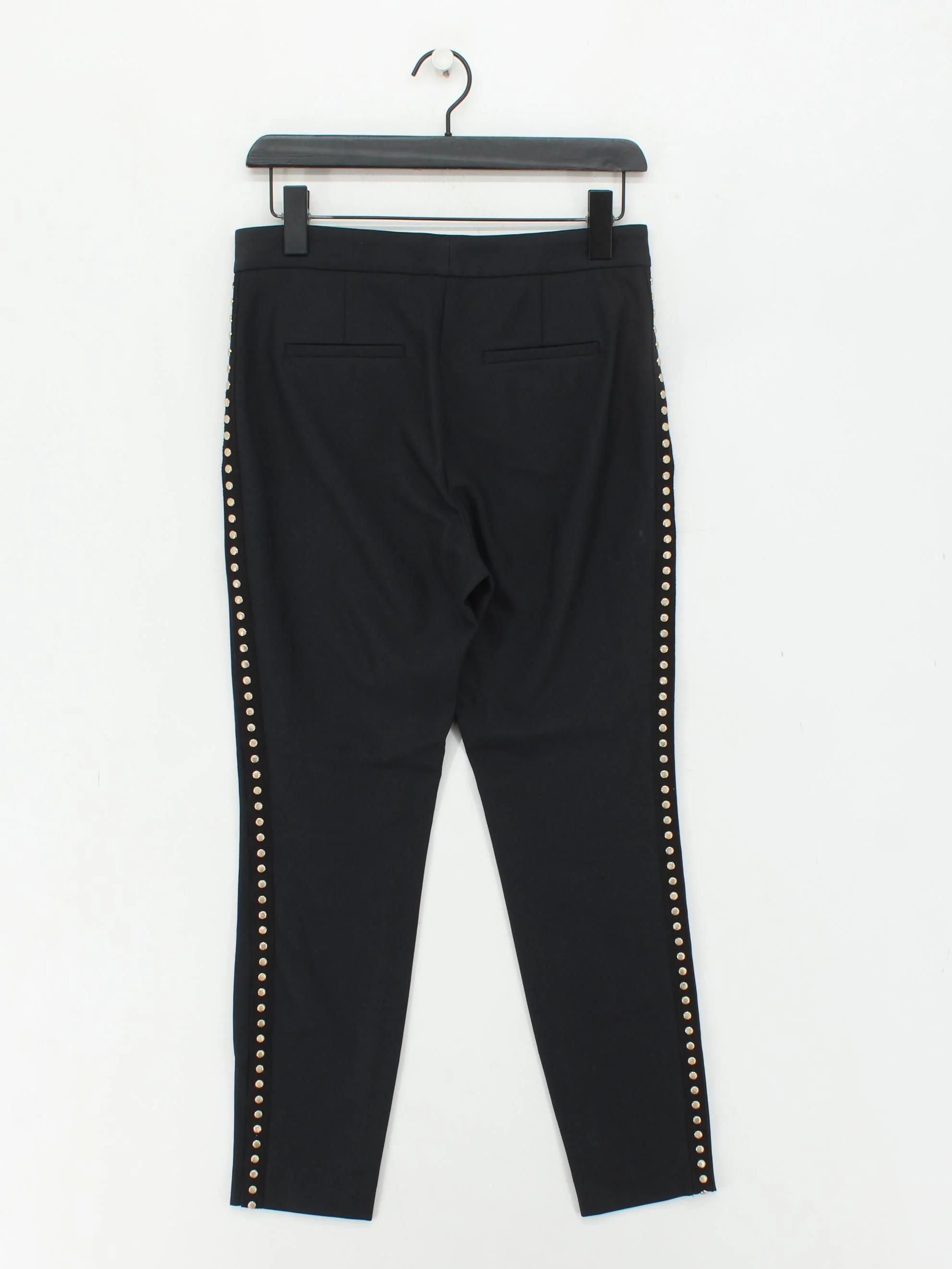Uterque Women's Trousers S Black Polyamide with Elastane Tapered Chino - Image 2