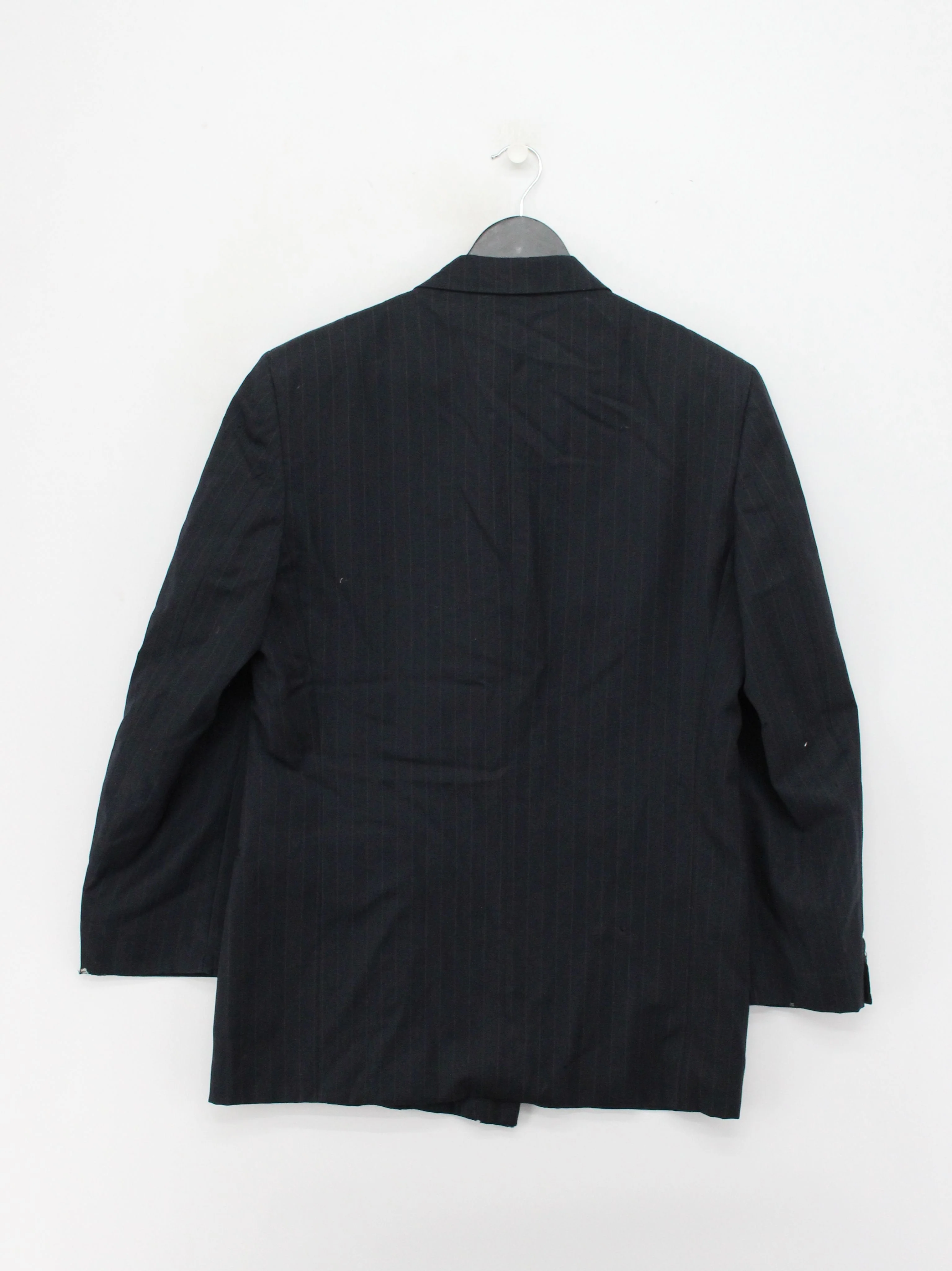Valentino Men's Blazer XL Black Striped 100% Wool Overcoat - Image 2
