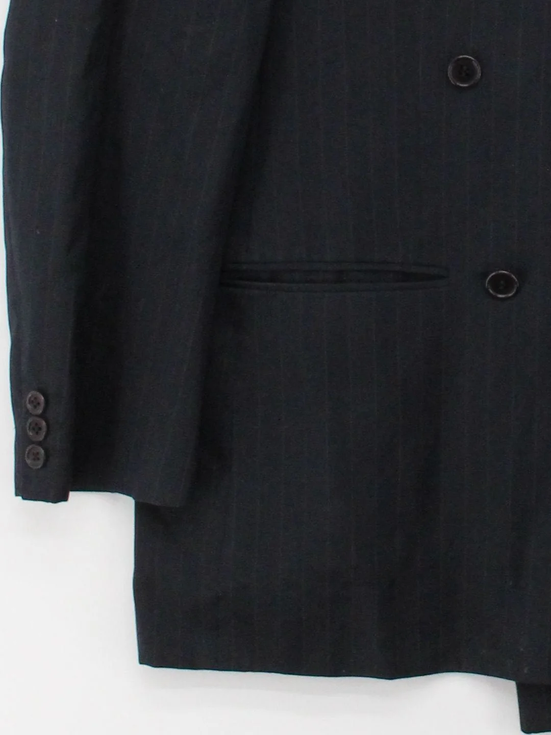 Valentino Men's Blazer XL Black Striped 100% Wool Overcoat - Image 4