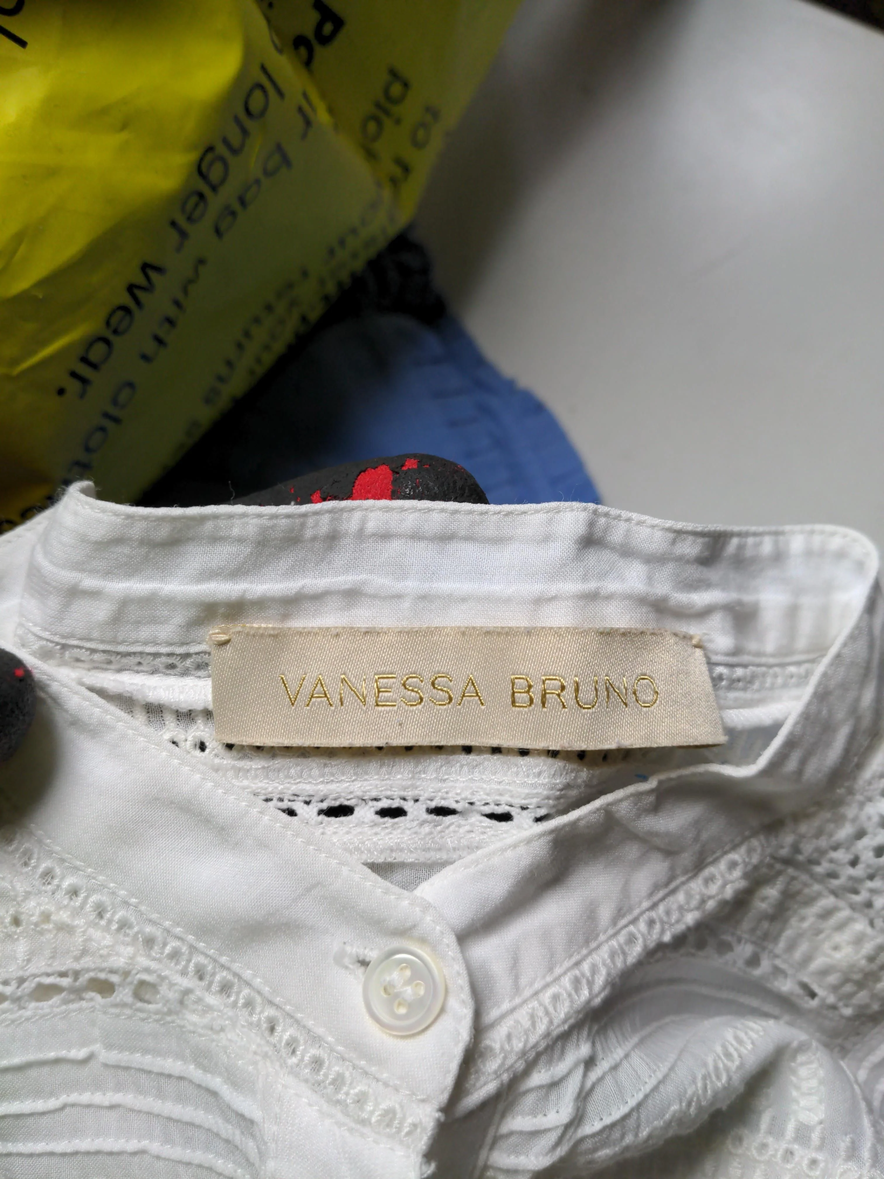 Vanessa Bruno Women's Blouse UK 8 White Cotton with Viscose, Polyester Basic - Image 5