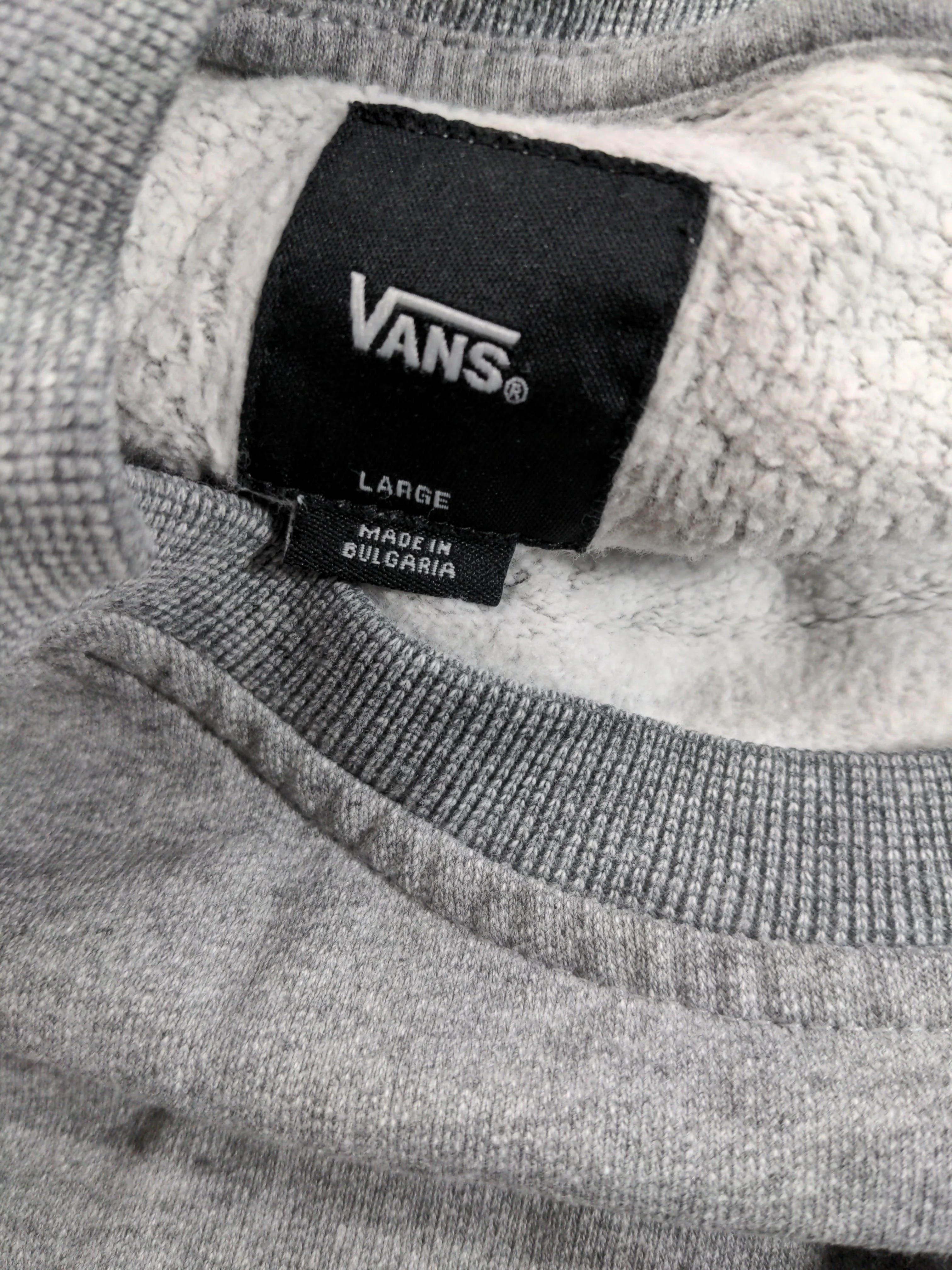 Vans Men's Hoodie L Grey Graphic Cotton with Polyester Pullover - Image 5