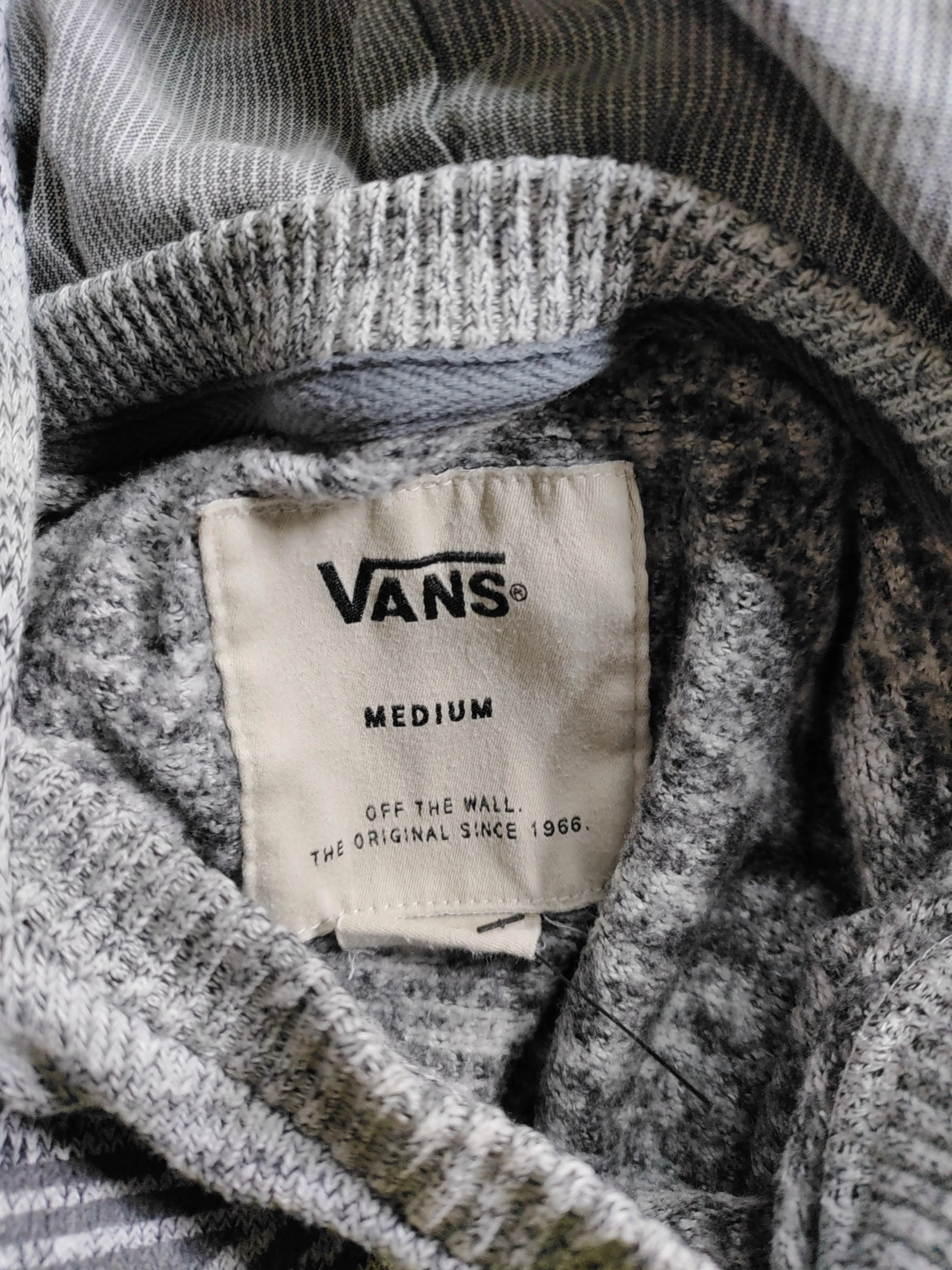 Vans Men's Hoodie M Grey Geometric Cotton with Polyester Pullover - Image 5